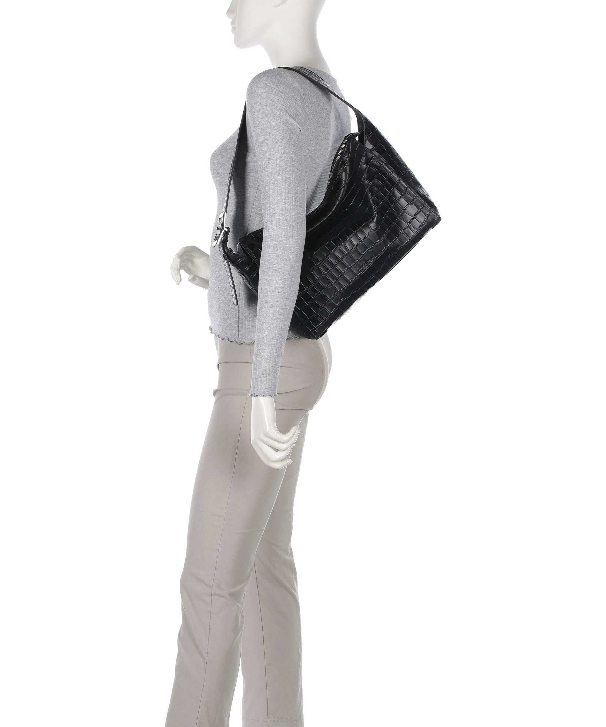 Liebeskind Lou 2 New Croco M Hobo bag black - Image 3