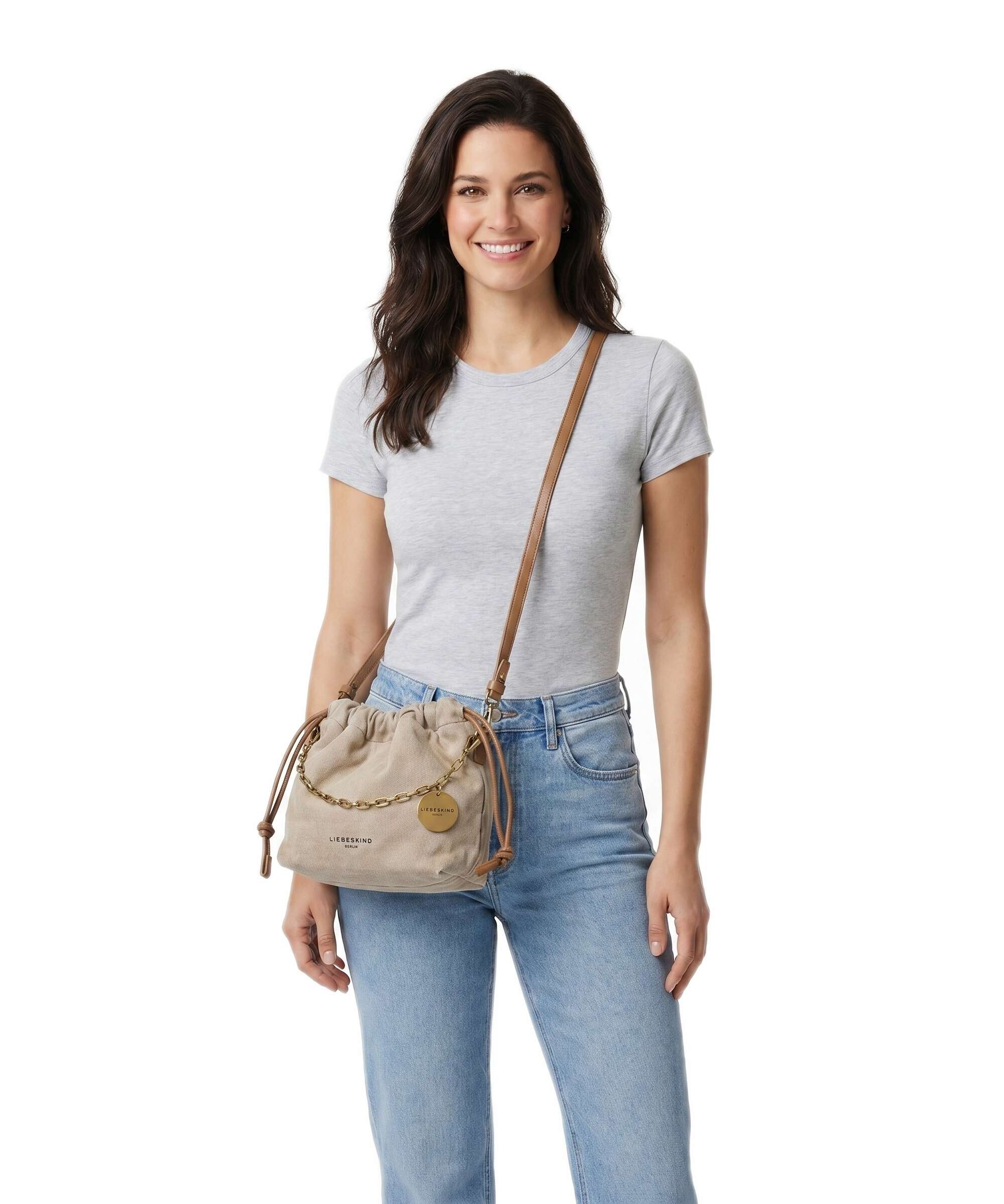Liebeskind Lya II Denim S Bucket bag beige - Image 3