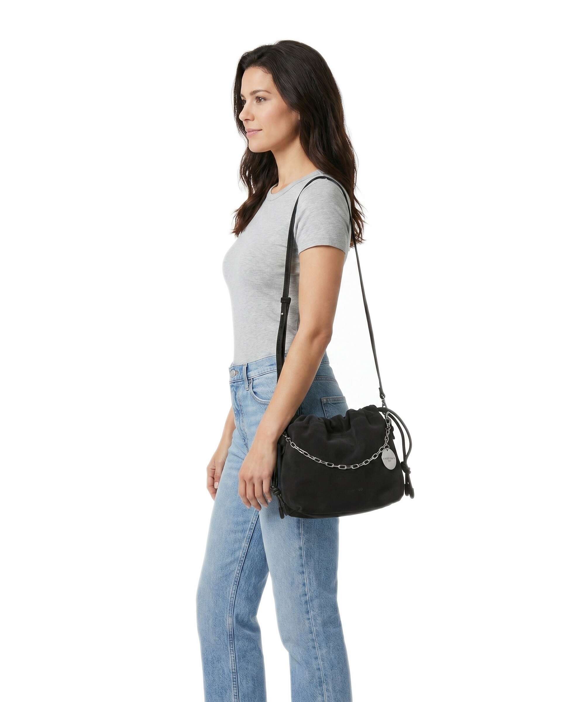 Liebeskind Lya II Hydro Suede S Bucket bag deep soil - Image 3