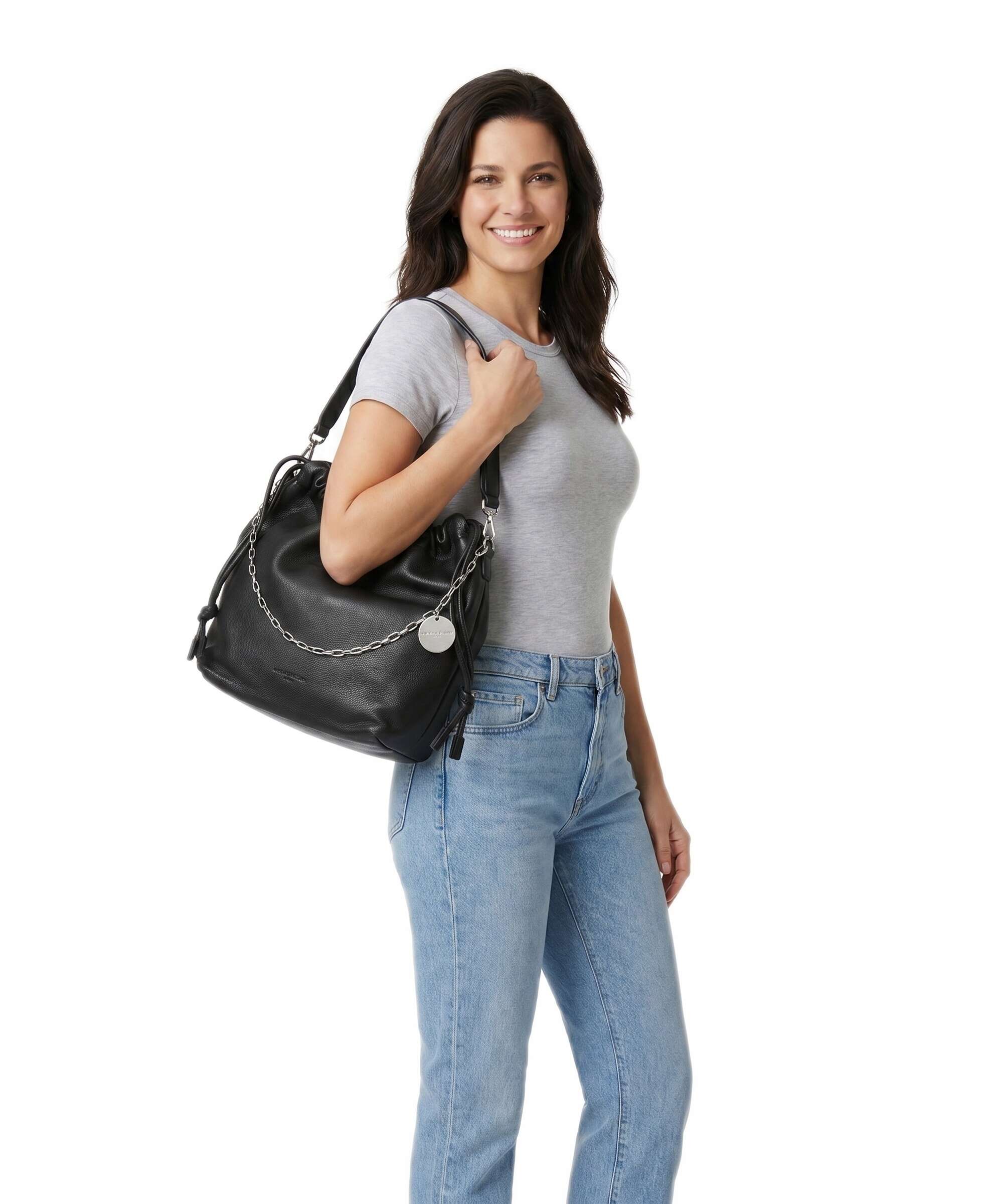 Liebeskind Lya II Small Pebble M Bucket bag black - Image 3