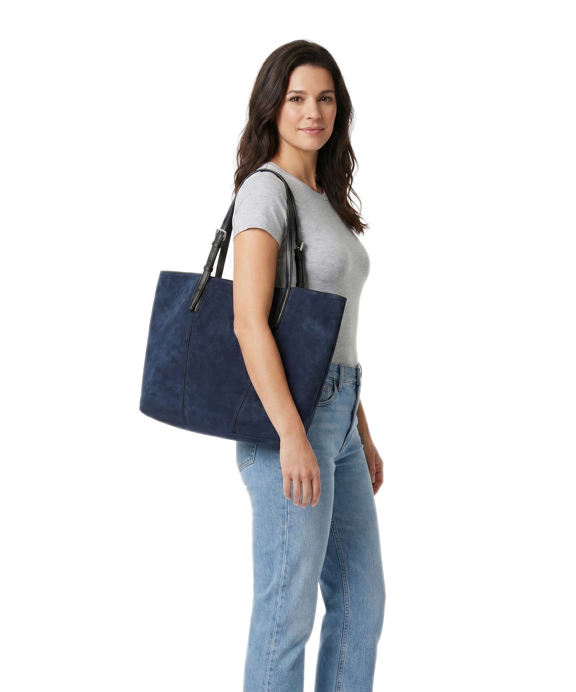 Liebeskind Una Recycled Suede M Tote bag peacoat - Image 3
