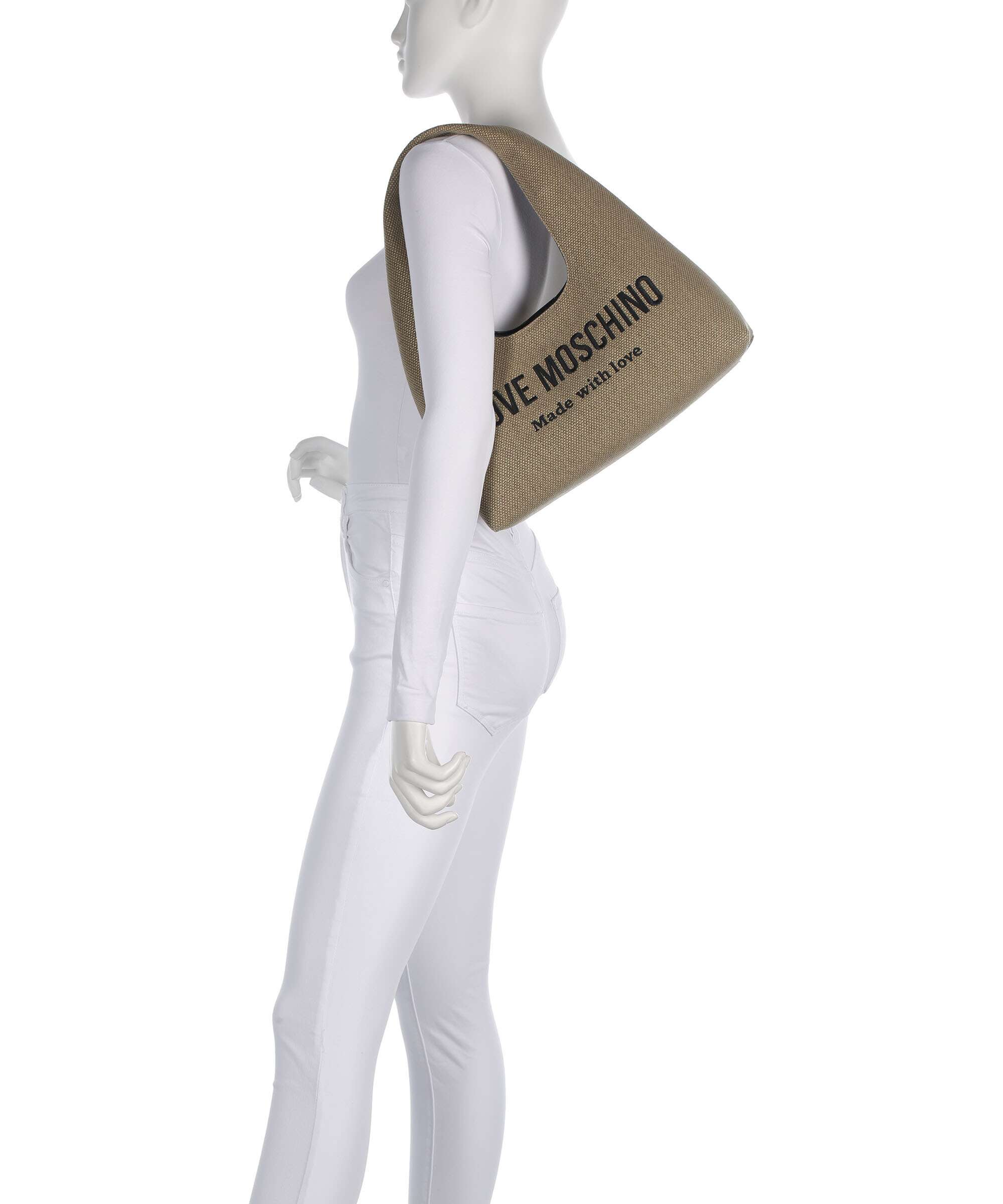 Love Moschino Cargo Canvas Hobo bag black/gold - Image 3