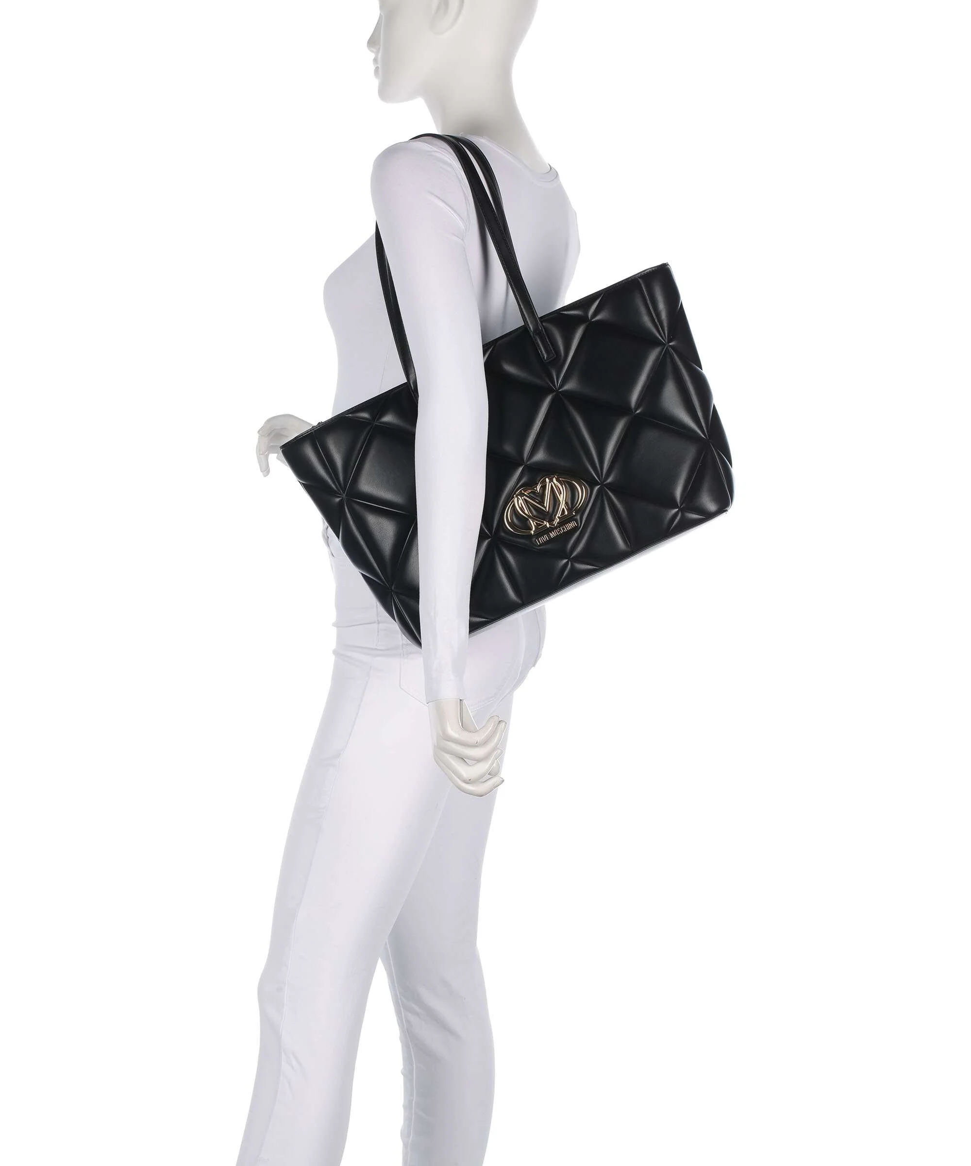 Love Moschino Embossed Q Tote bag black - Image 3