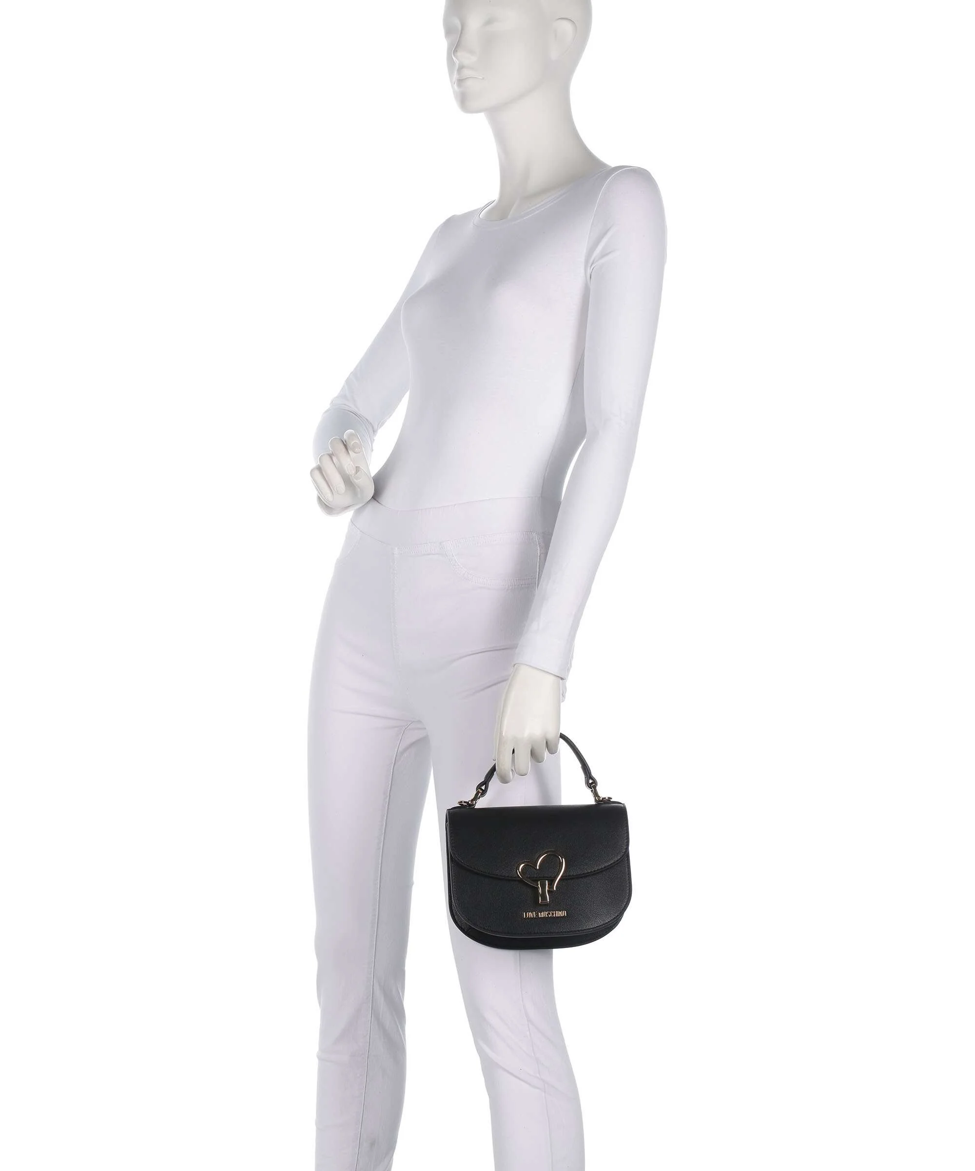 Love Moschino Heart Turnlock Handbag black - Image 3