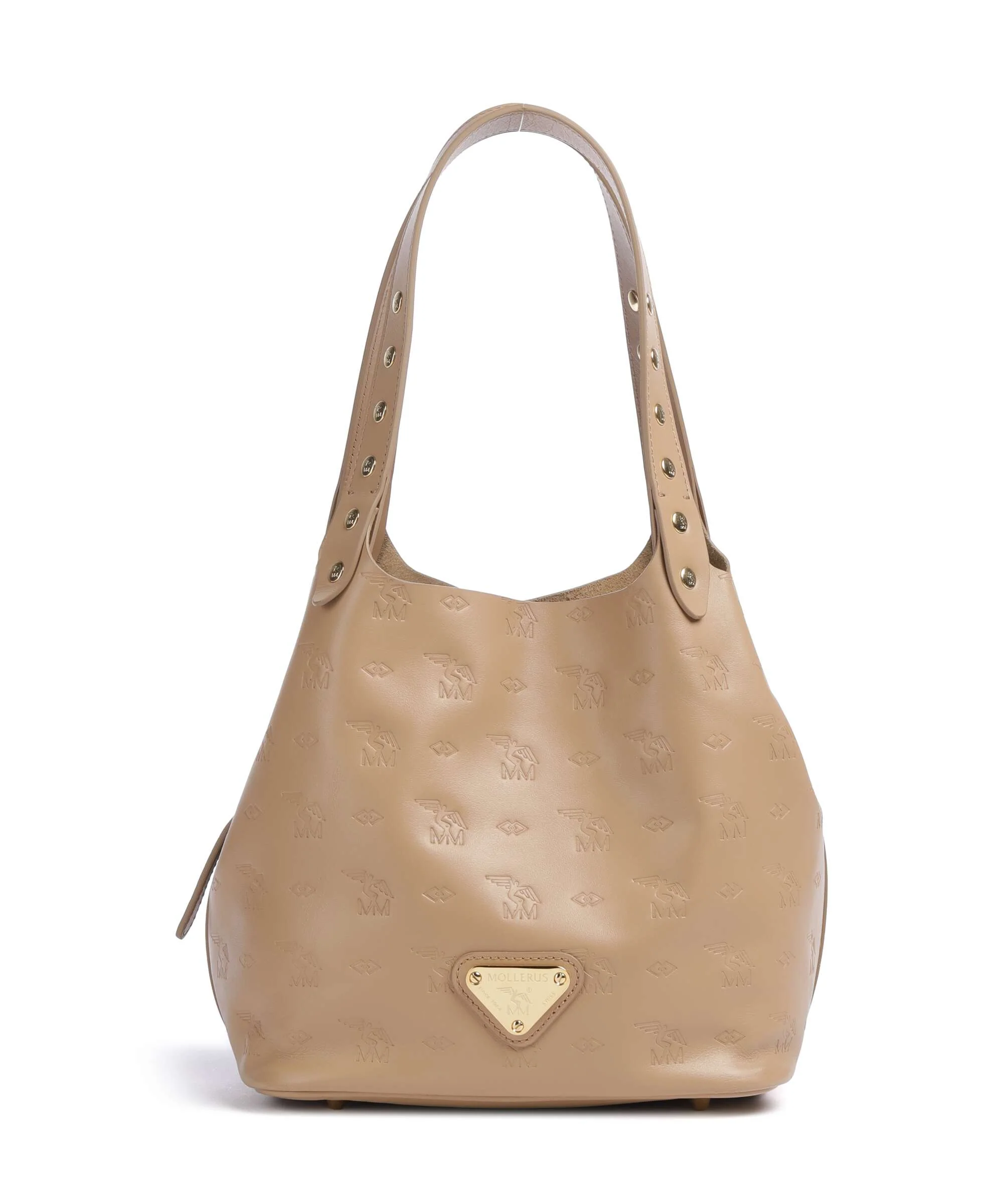Maison Mollerus Stampato Liddes Hobo bag cappuccino