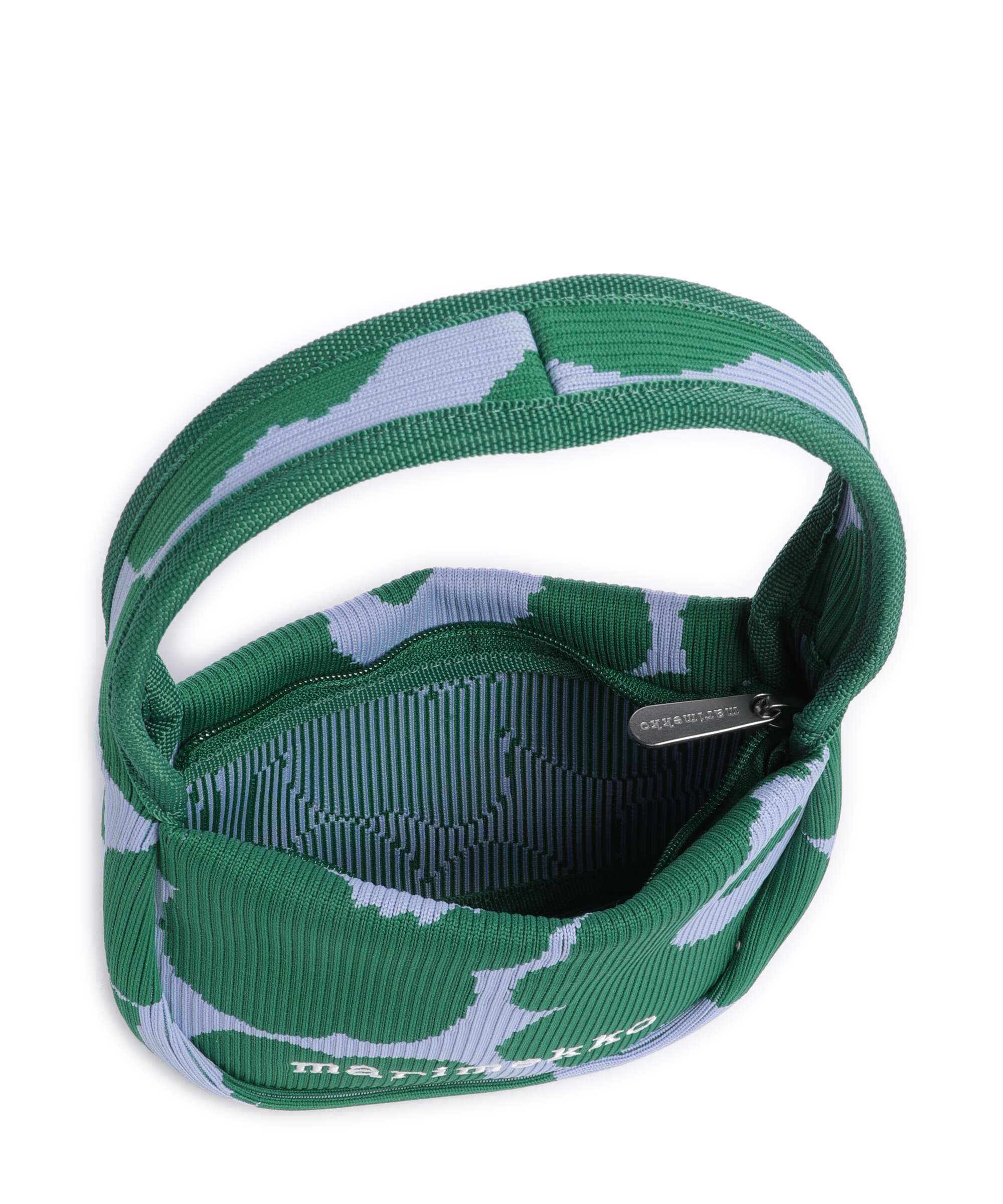Marimekko Knitted Unikko Handbag dark green/blue - Image 6
