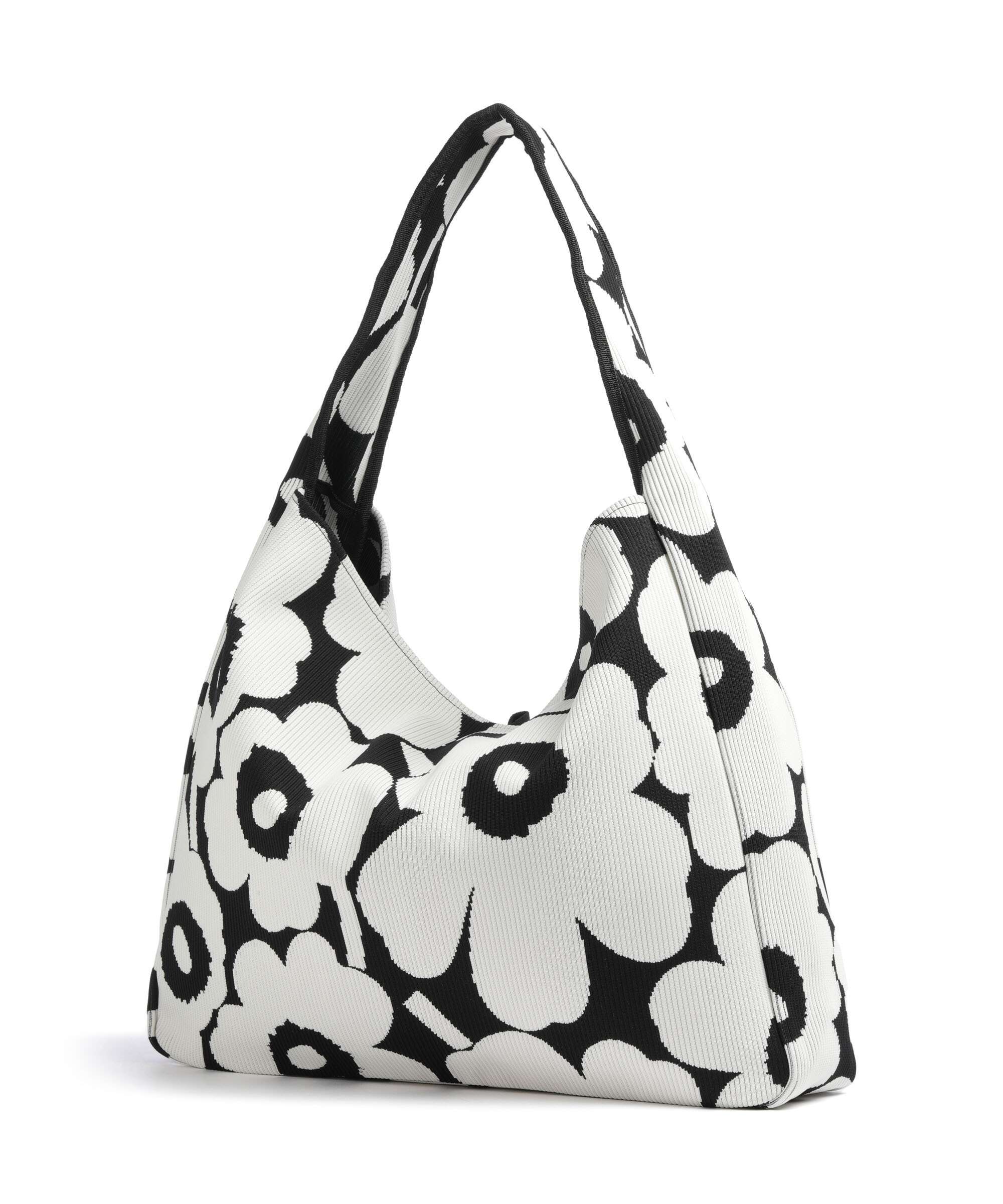Marimekko Knitted Unikko Hobo bag black/offwhite - Image 2