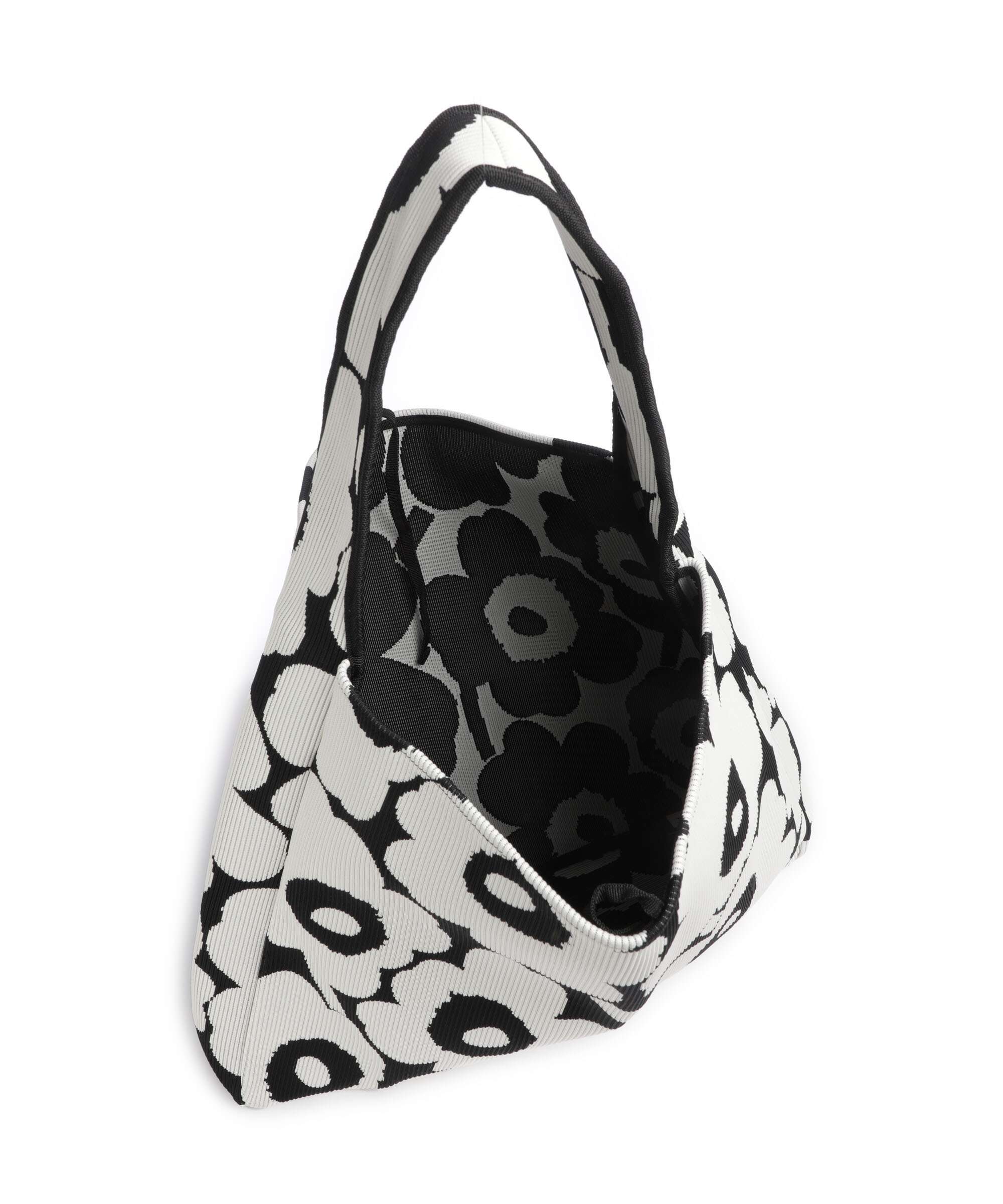 Marimekko Knitted Unikko Hobo bag black/offwhite - Image 5