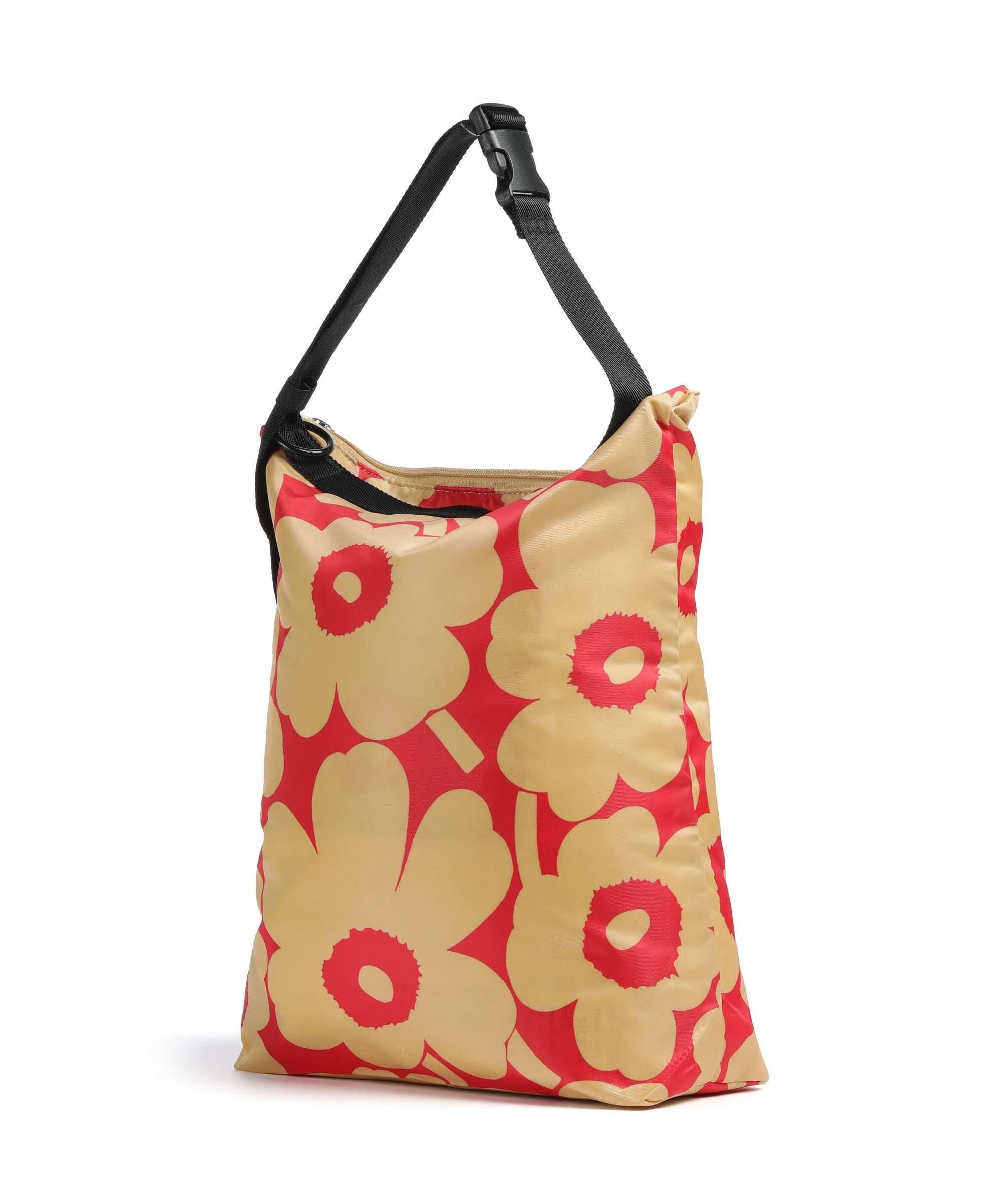 Marimekko Neat Unikko M Hobo bag light brown/red - Image 2