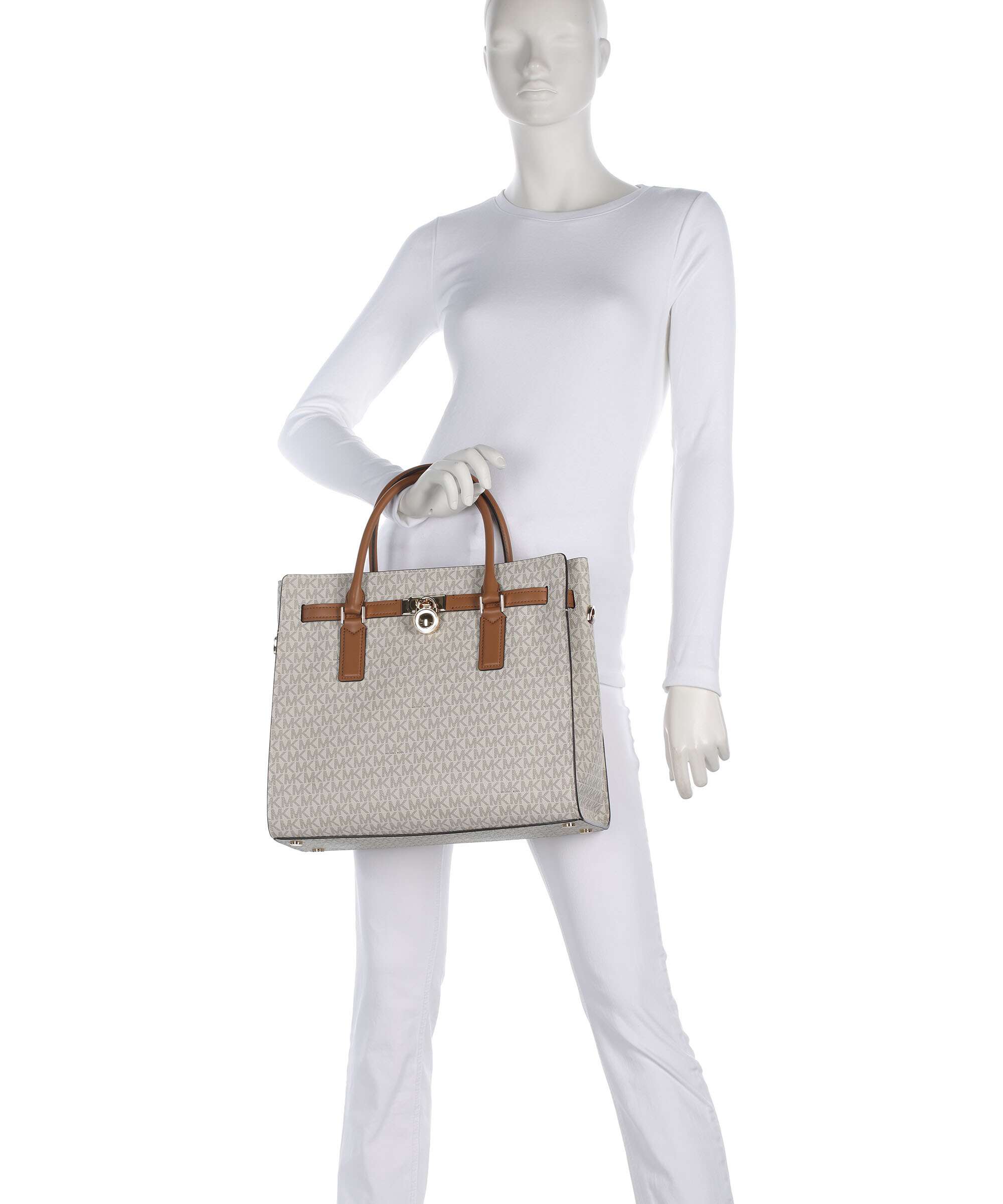 Michael Kors Hamilton Moderne Large Handbag vanilla/acorn - Image 3