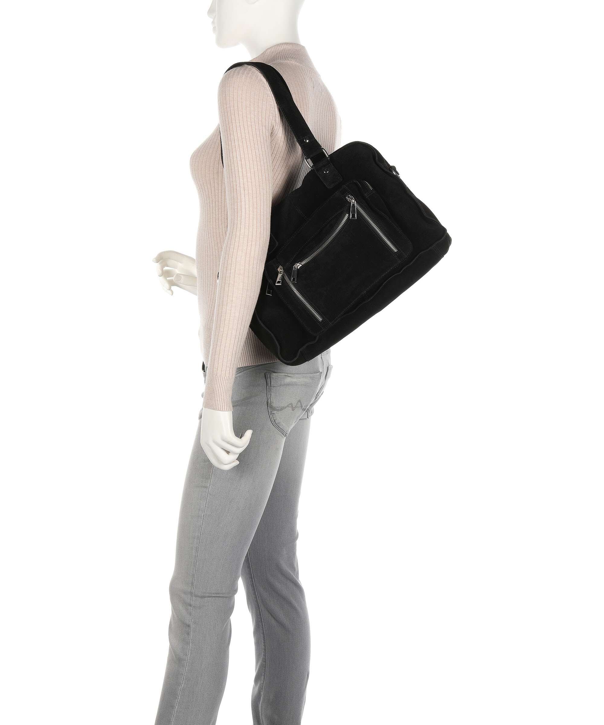Núnoo New Suede Mille Tote bag black - Image 3