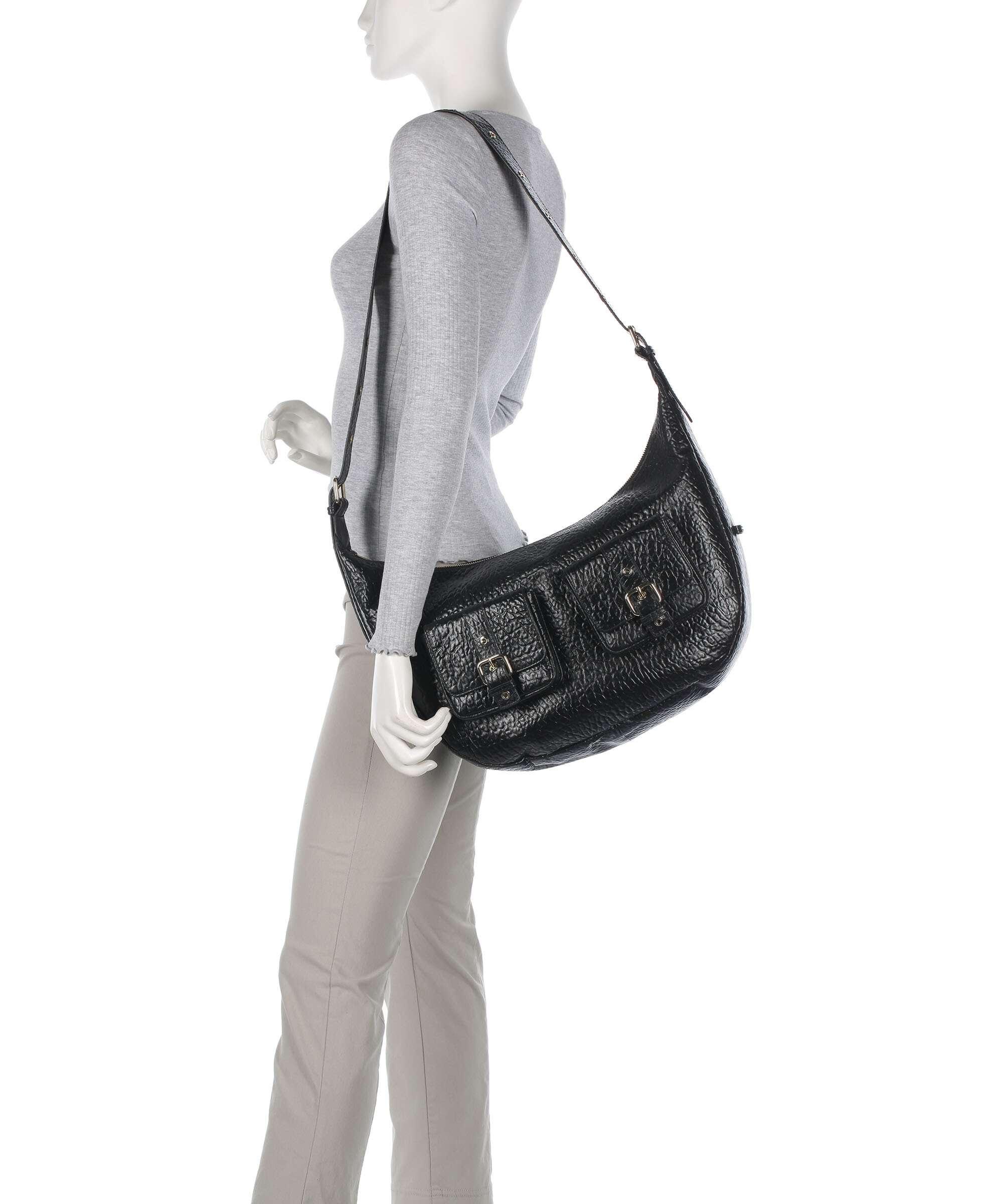 Núnoo New Zealand Stella Pocket Hobo bag black - Image 3