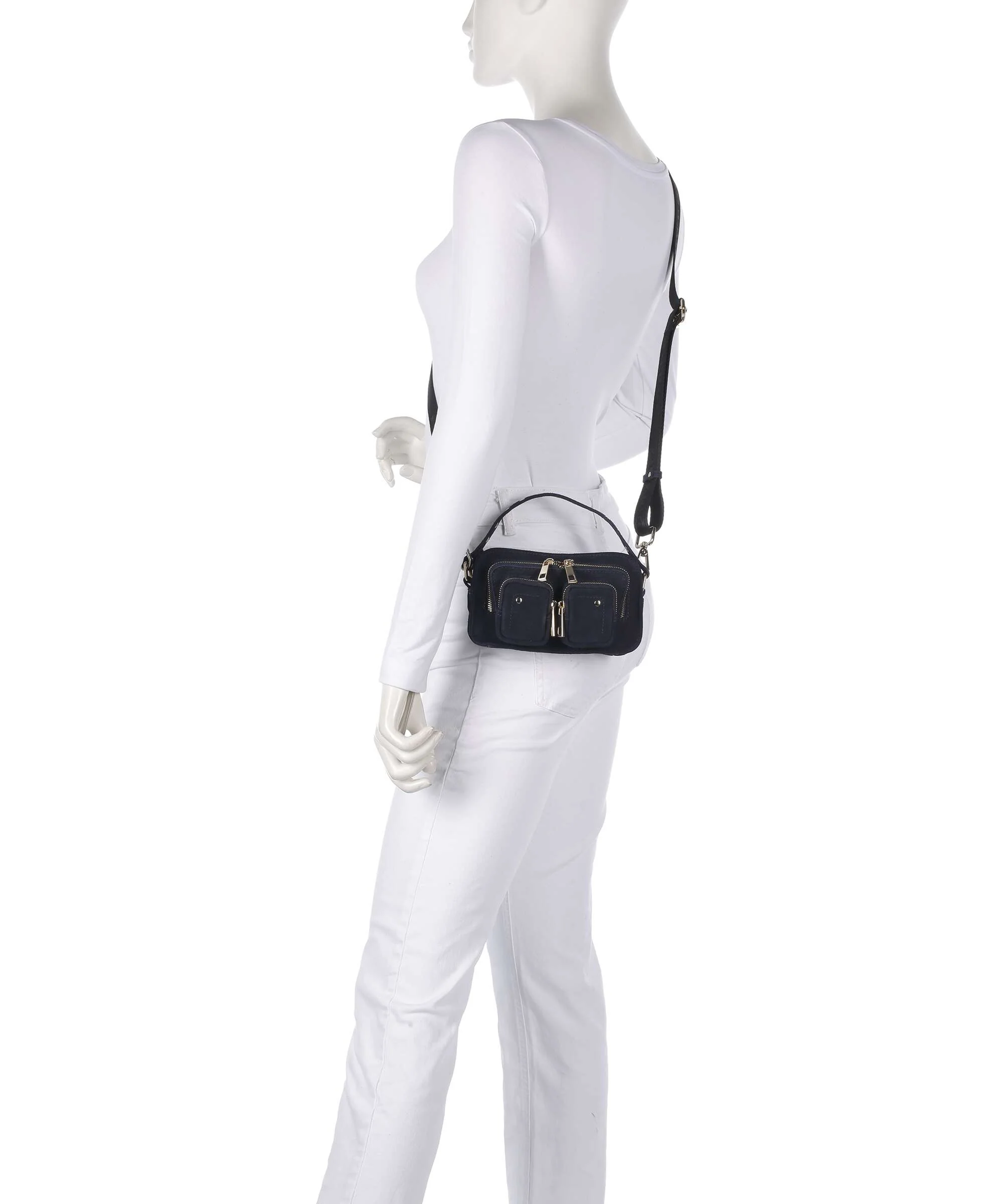Núnoo Suede Helena Crossbody bag navy - Image 3