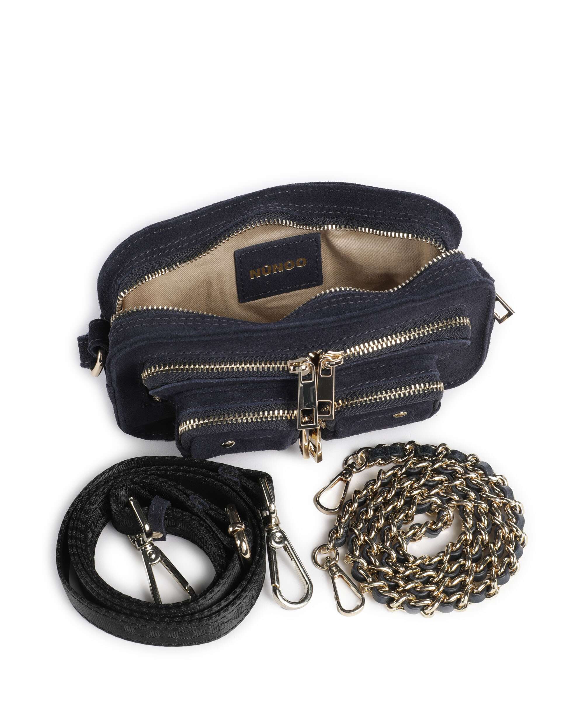 Núnoo Suede Helena Crossbody bag navy - Image 6