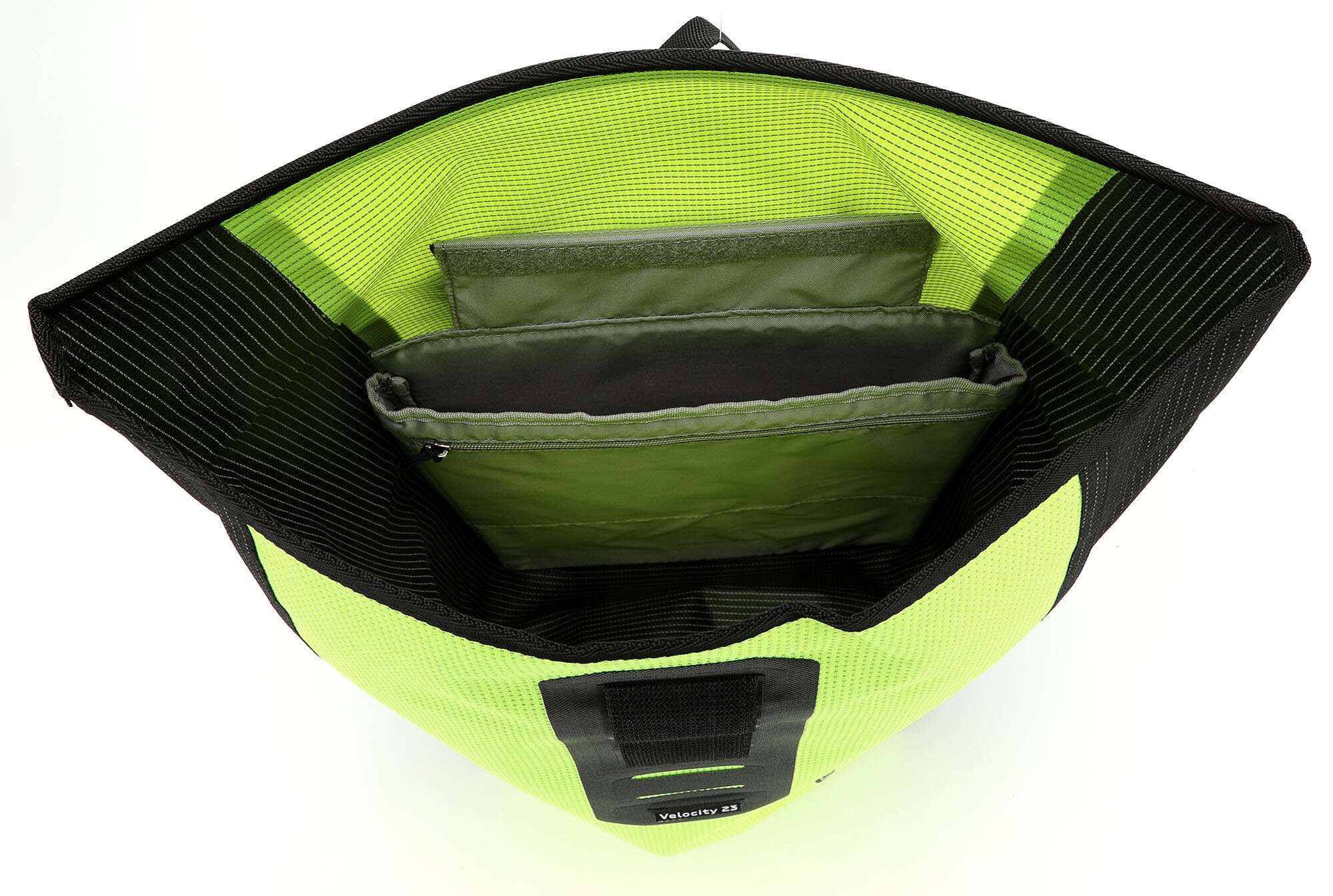 Ortlieb Velocity High Visibility 23 Rolltop backpack neon yellow/black reflective - Image 4