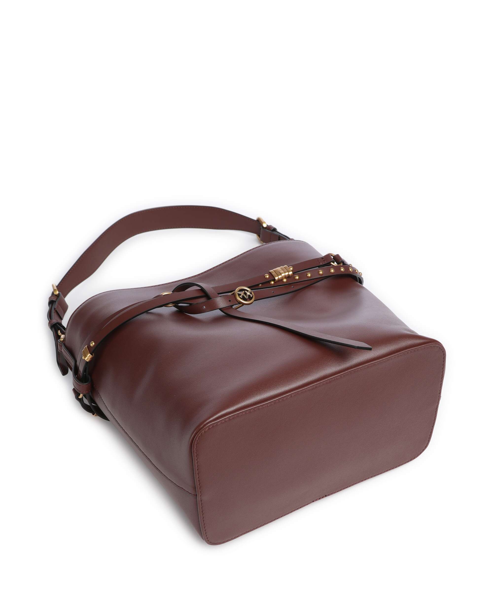 Pinko Belt Classic Bucket bag burgundy wine/antique gold - Image 5