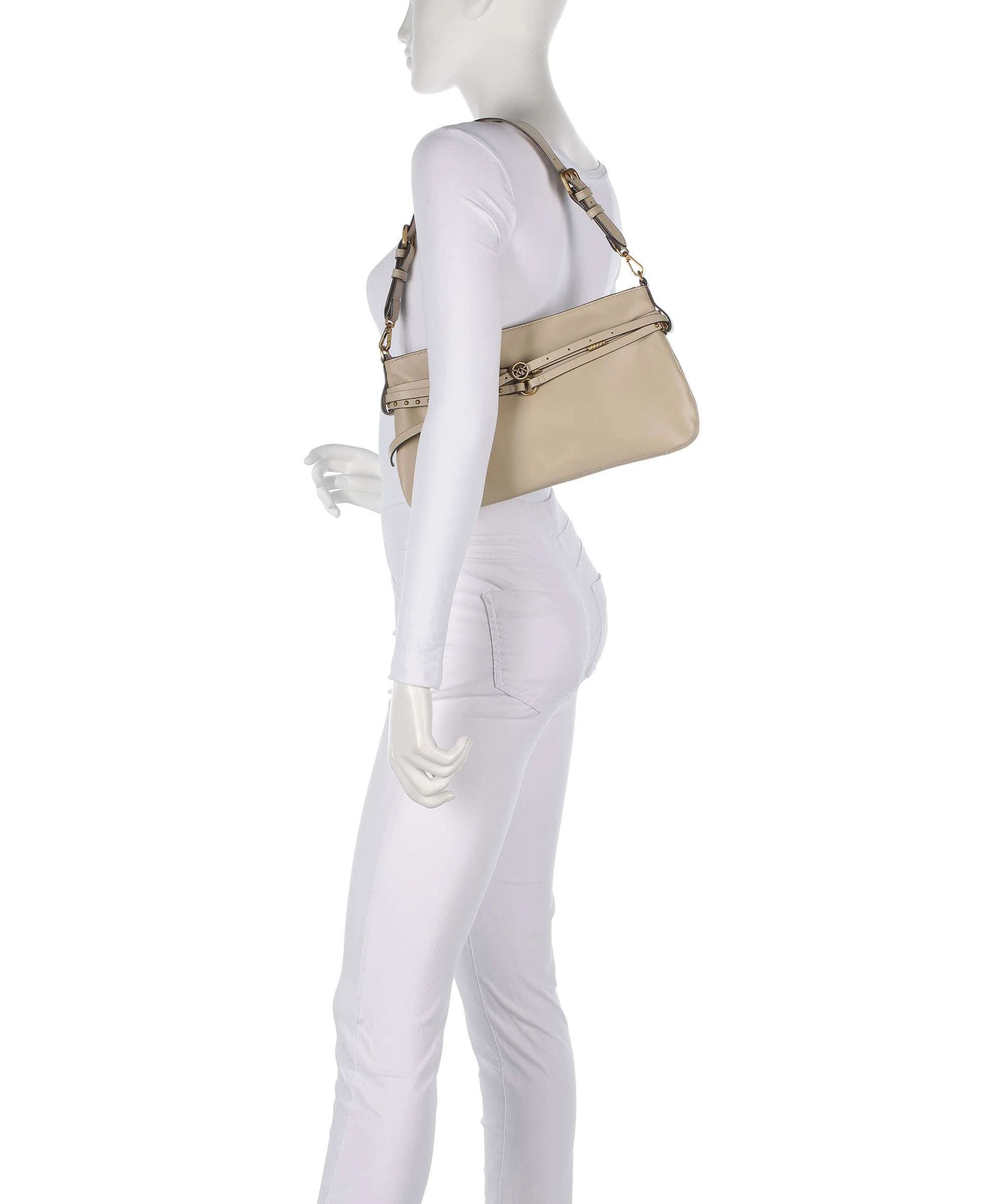 Pinko Belt Classic Shoulder bag beige/grigio fumo/antique gold - Image 3