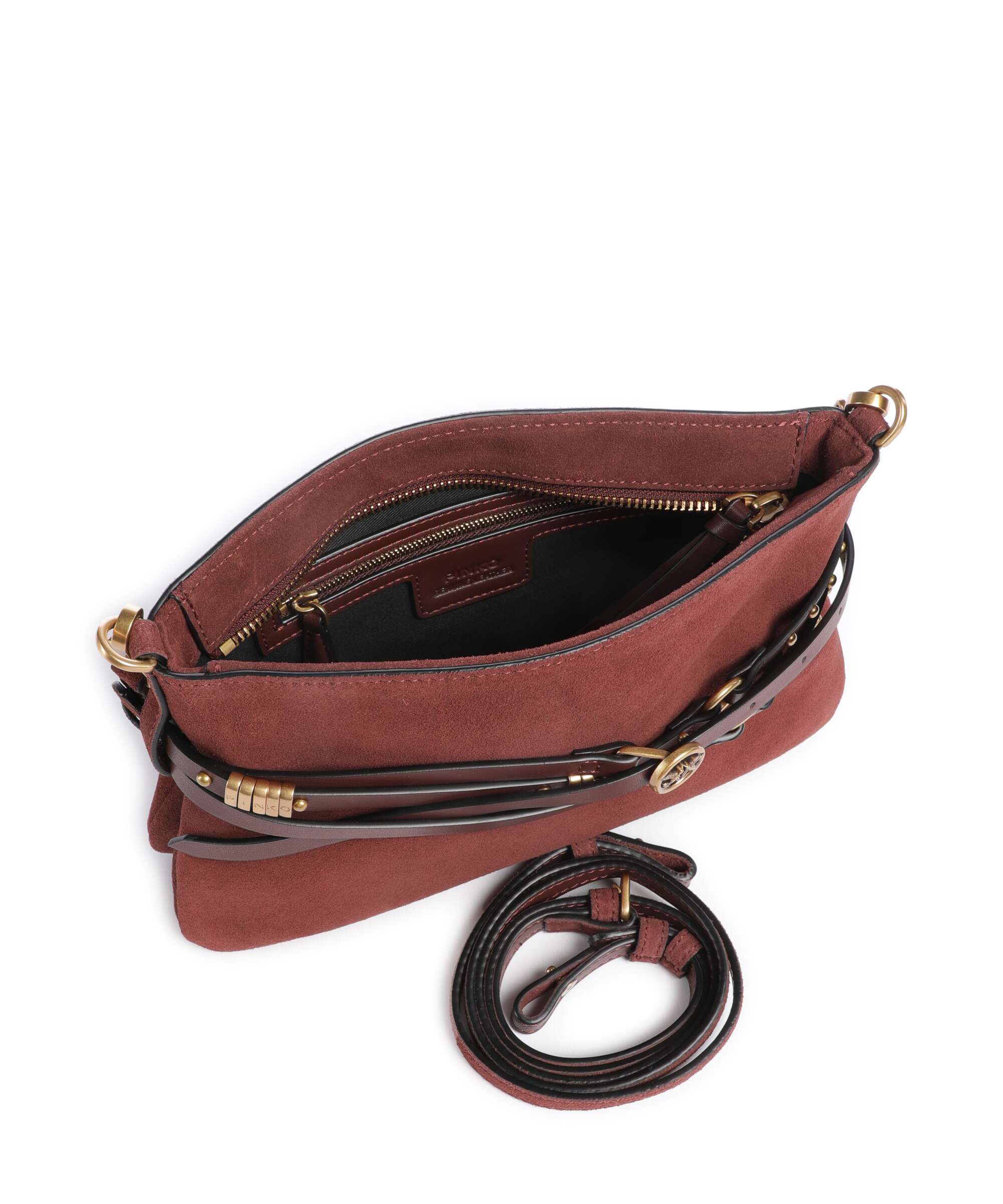 Pinko Belt Mini Shoulder bag burgundy wine/antique gold - Image 7