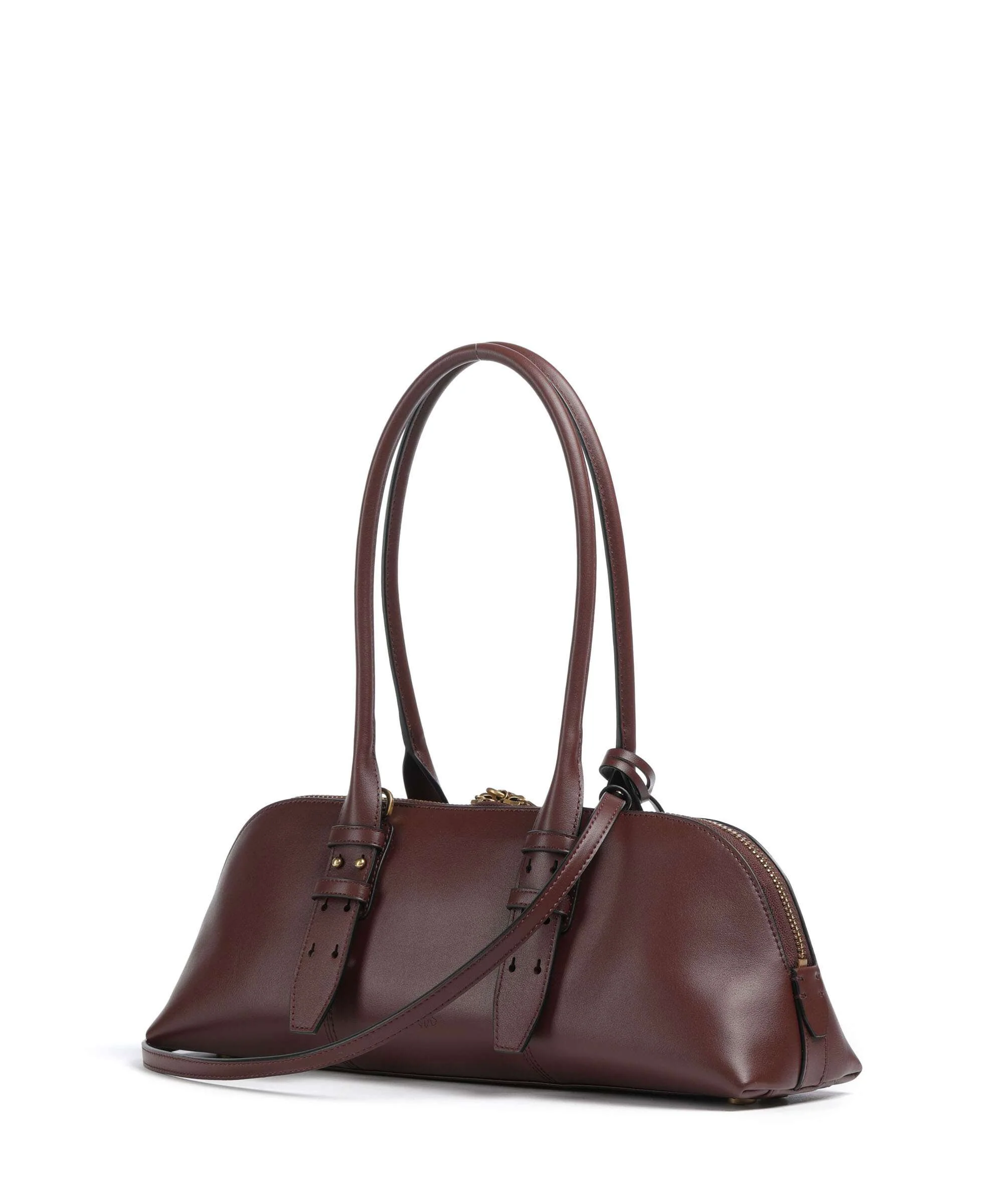 Pinko Bowling Horizontal Big Handbag burgundy wine/antique gold - Image 2