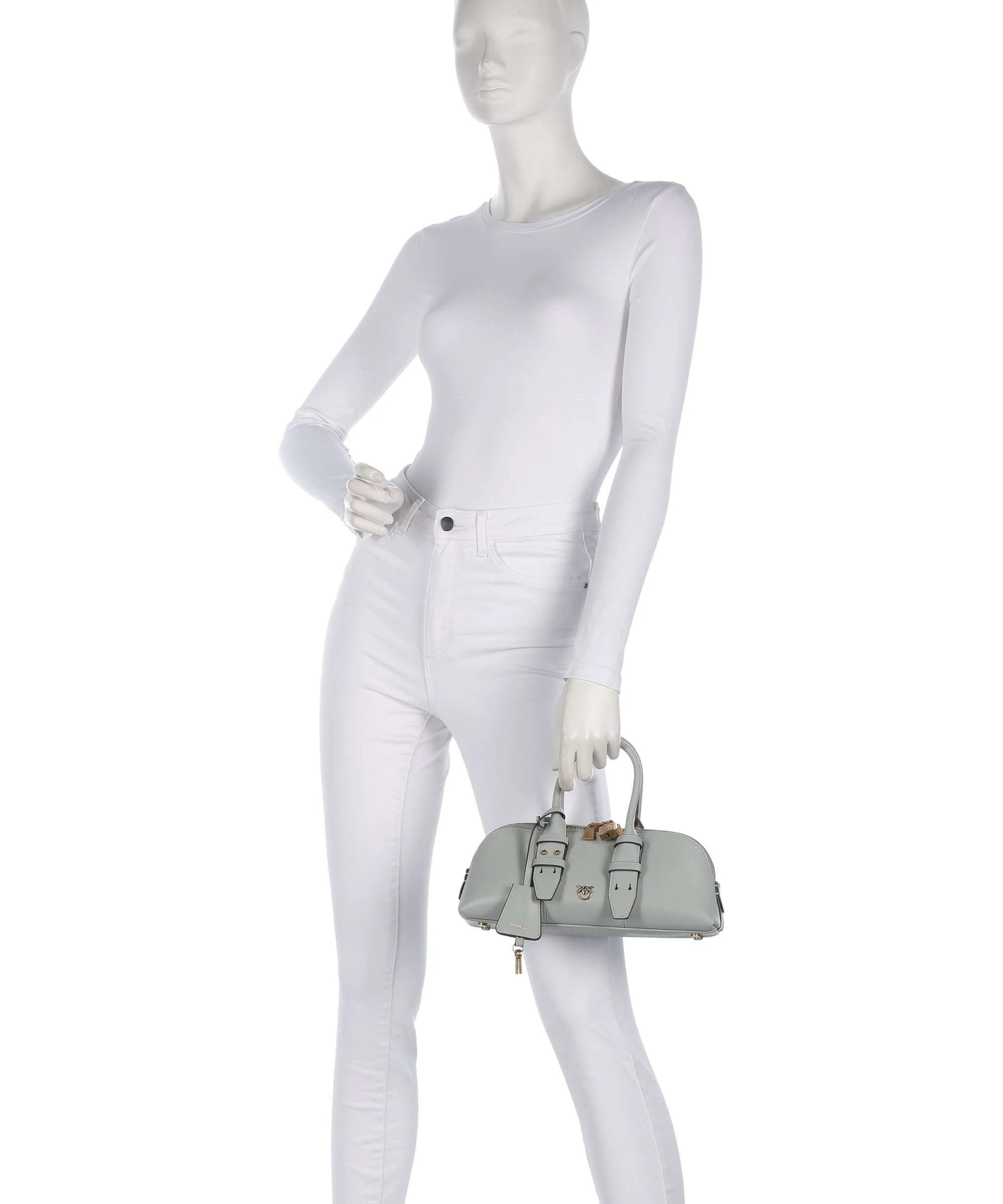 Pinko Bowling Horizontal Handbag grigio perla/antique gold - Image 3