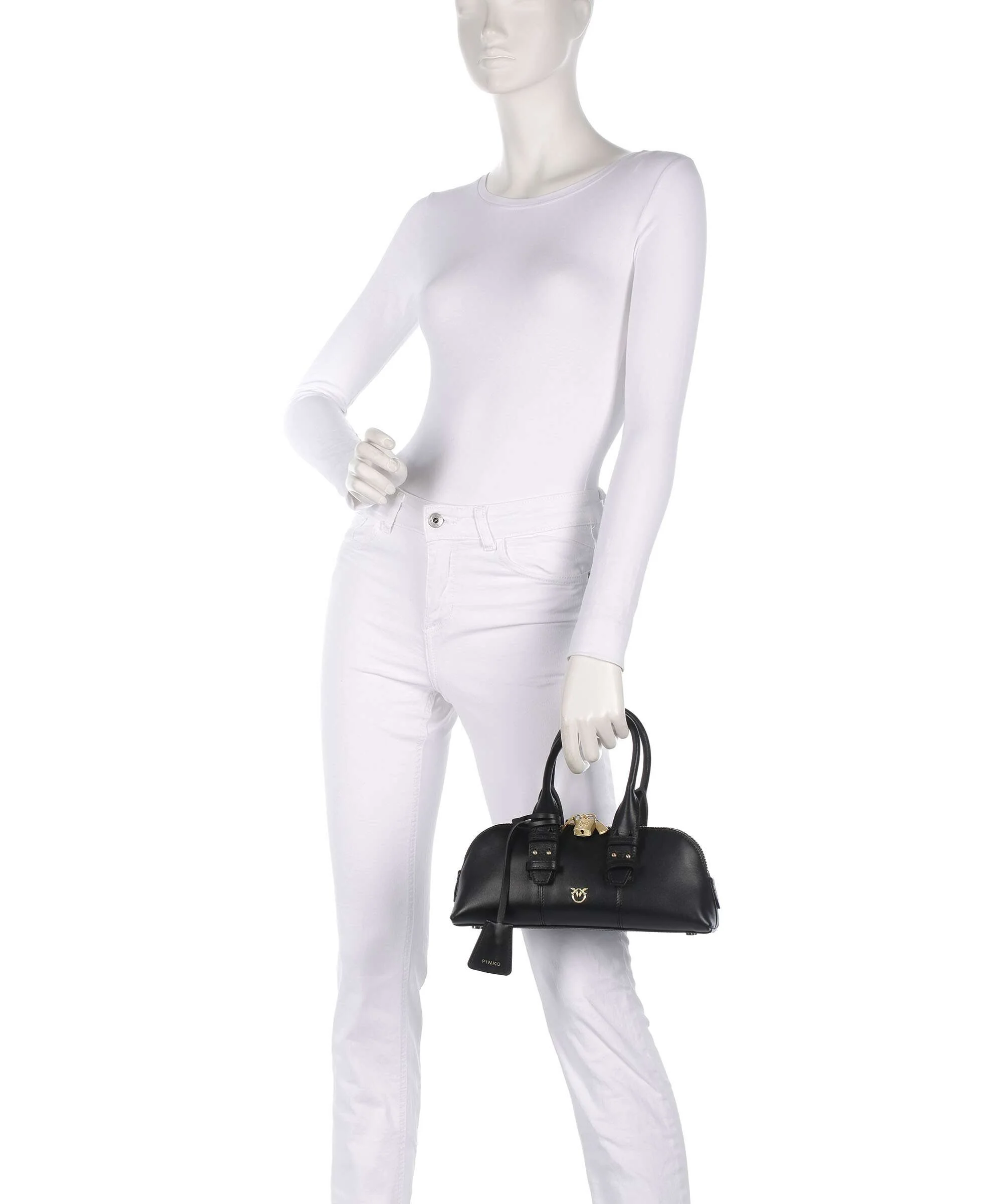 Pinko Bowling Horizontal Handbag nero limousine/matt gold - Image 3