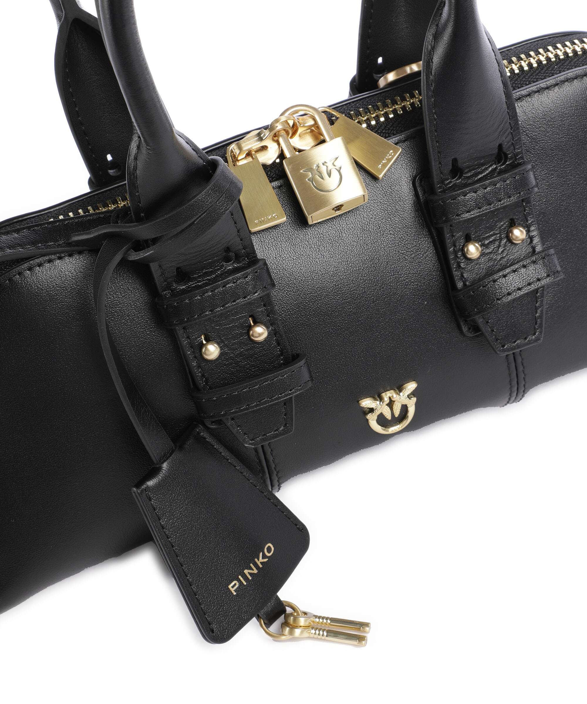 Pinko Bowling Horizontal Handbag nero limousine/matt gold - Image 4