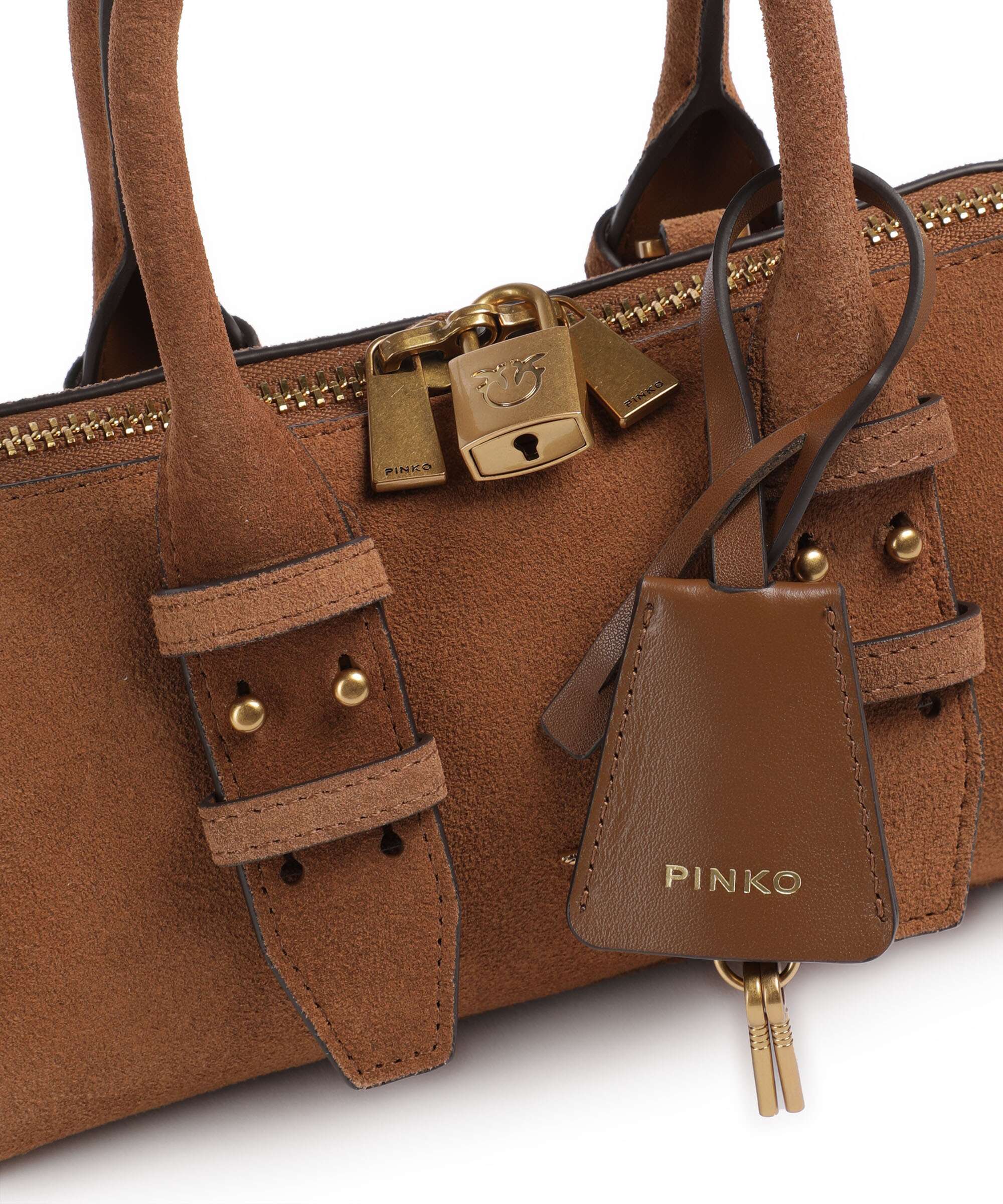 Pinko Bowling Horizontal Handbag marrone/leone/antique gold - Image 4
