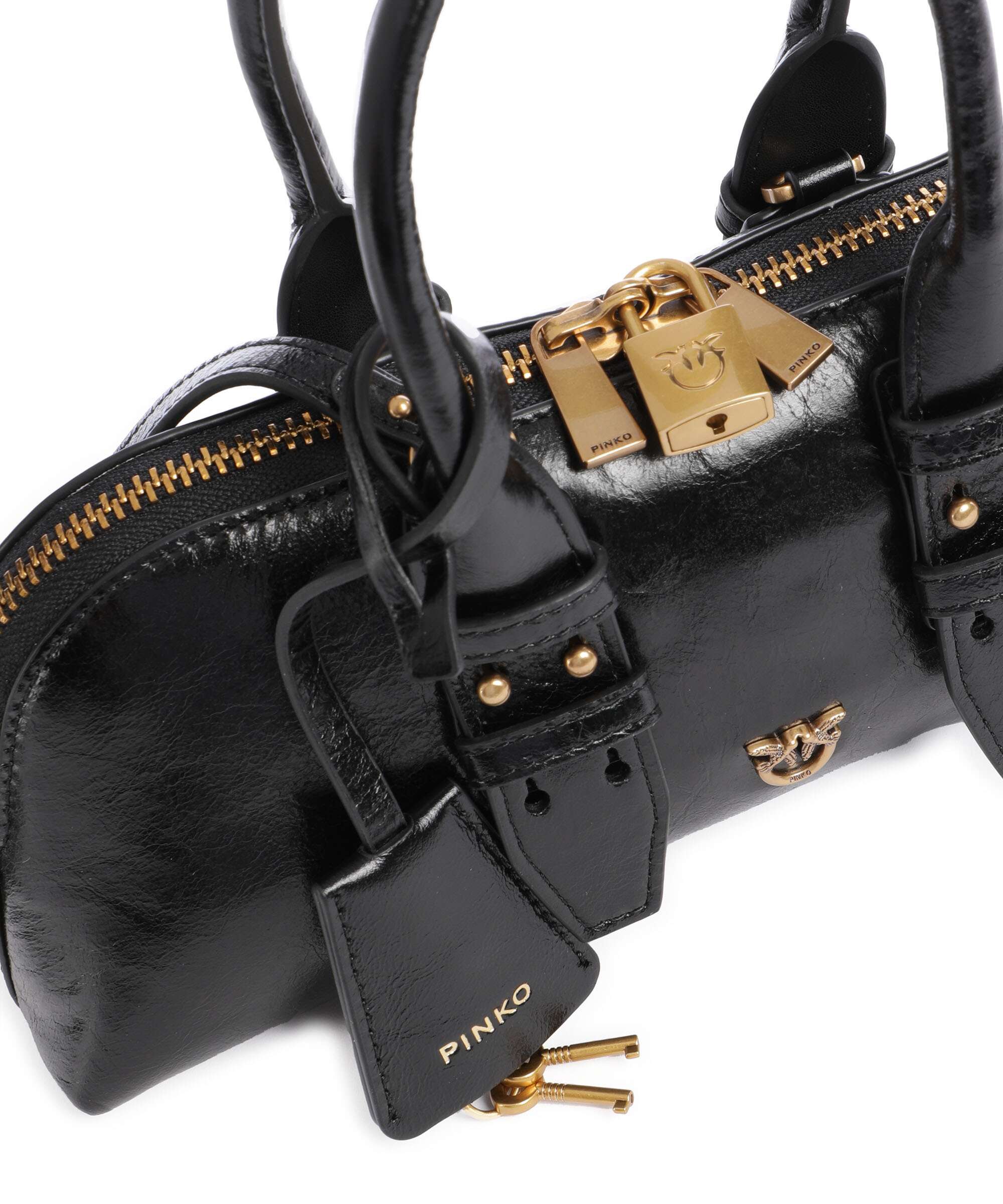 Pinko Bowling Horizontal Handbag nero/antique gold - Image 4