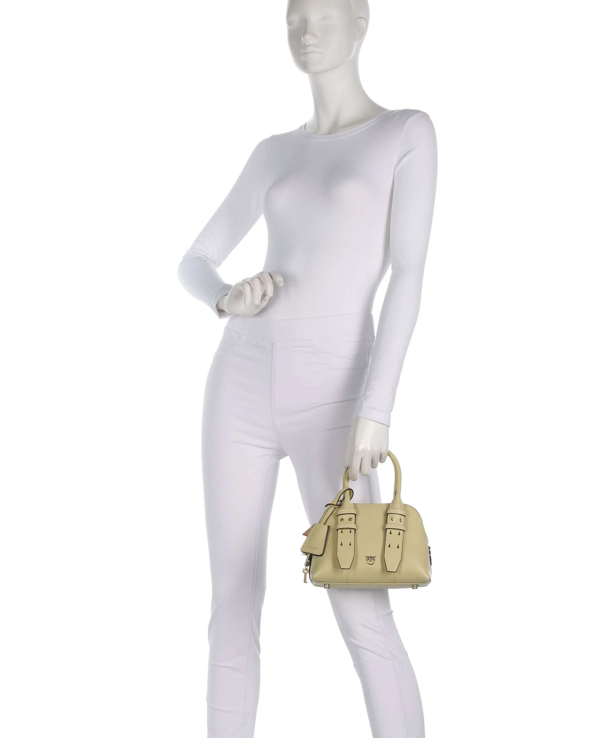 Pinko Bowling Mini Handbag giallo vaniglia/antique gold - Image 4