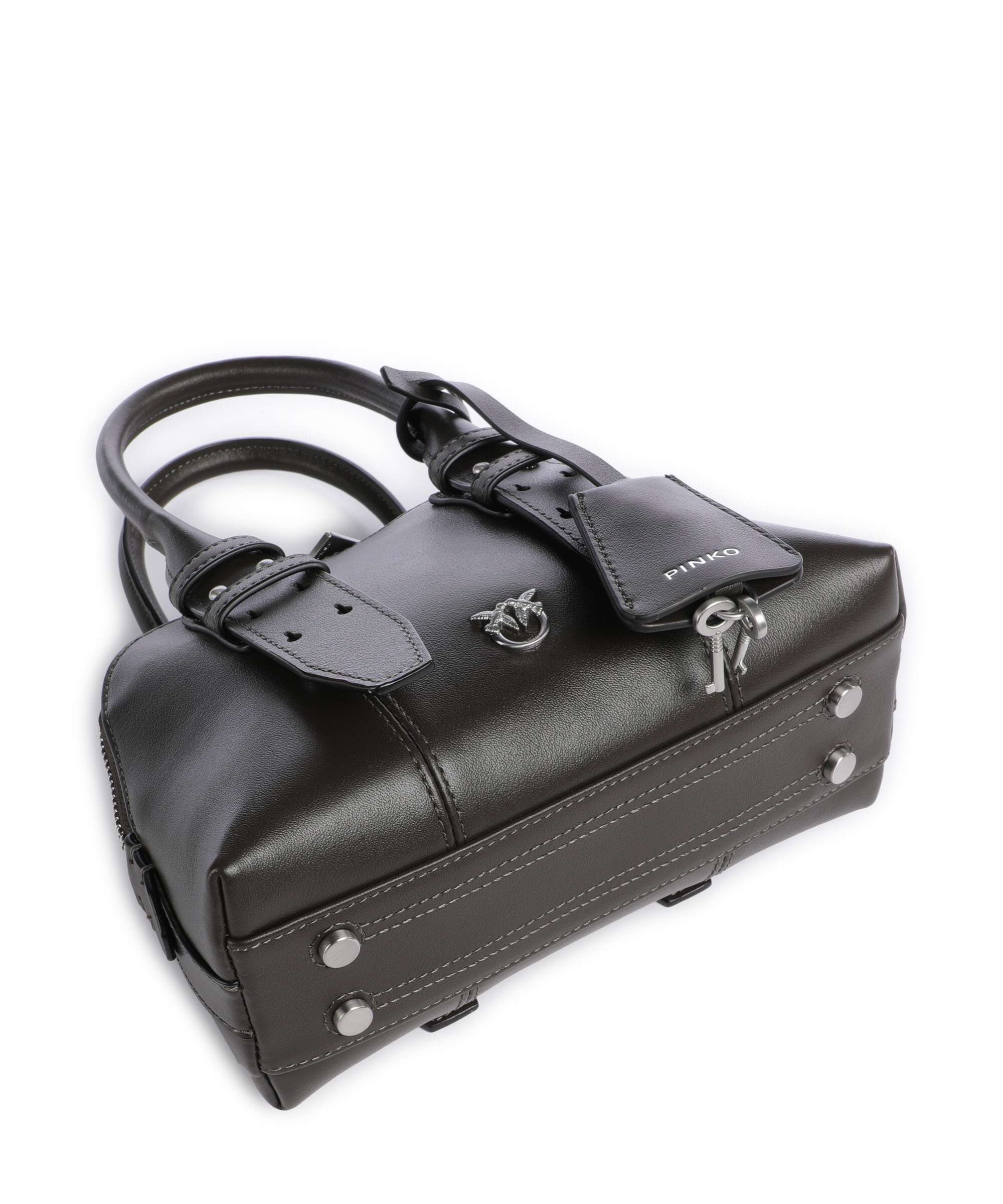 Pinko Bowling Mini Handbag verde fango/matt silver - Image 5