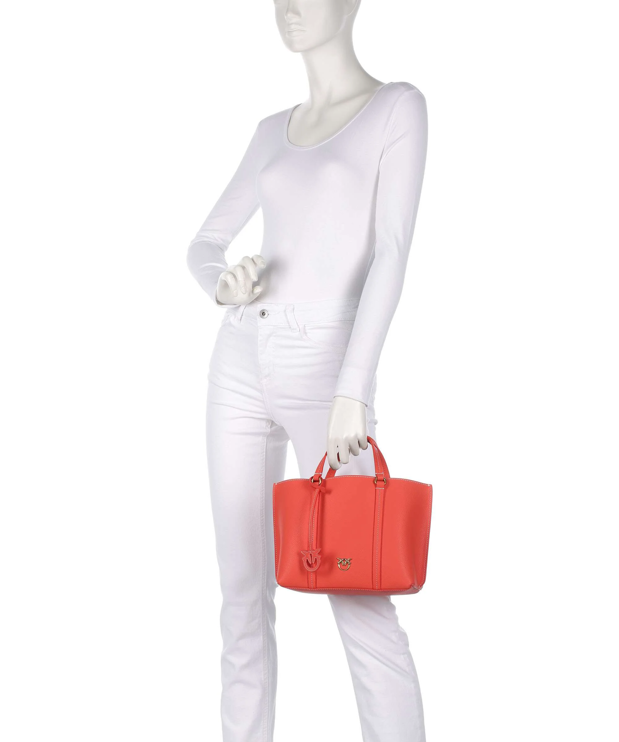 Pinko Carrie Classic Handbag rosso mandarino/antique gold - Image 3