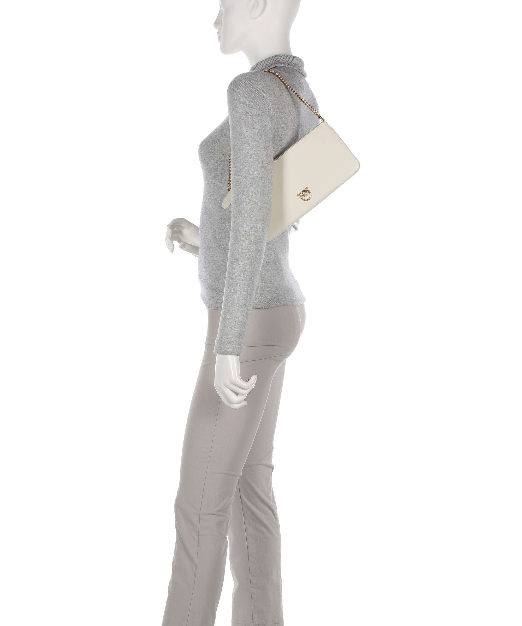 Pinko Flat Horizontal Shoulder bag bianco seta/antique gold - Image 3