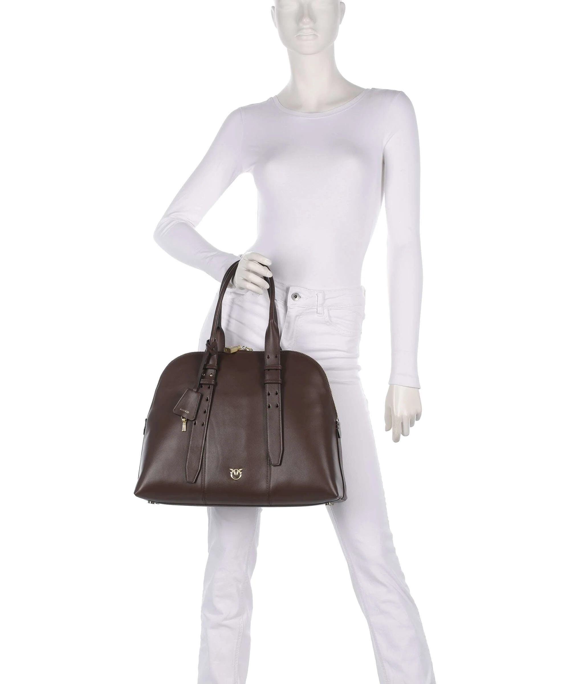 Pinko Handbag marrone castano/matt gold - Image 3