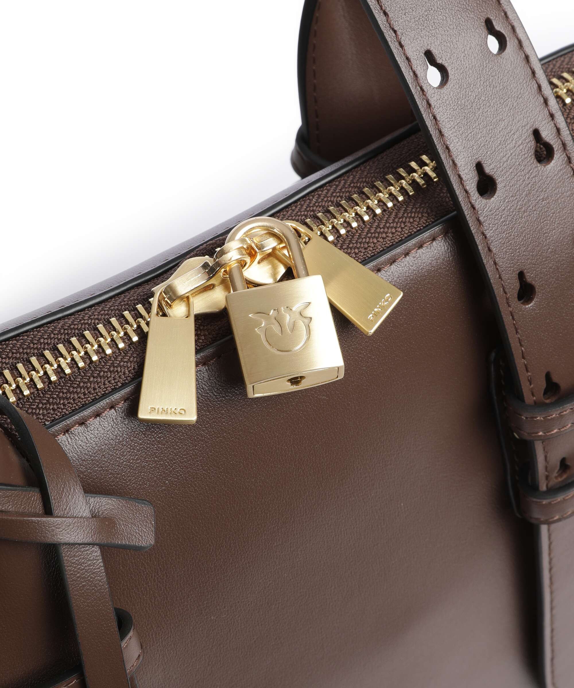 Pinko Handbag marrone castano/matt gold - Image 4