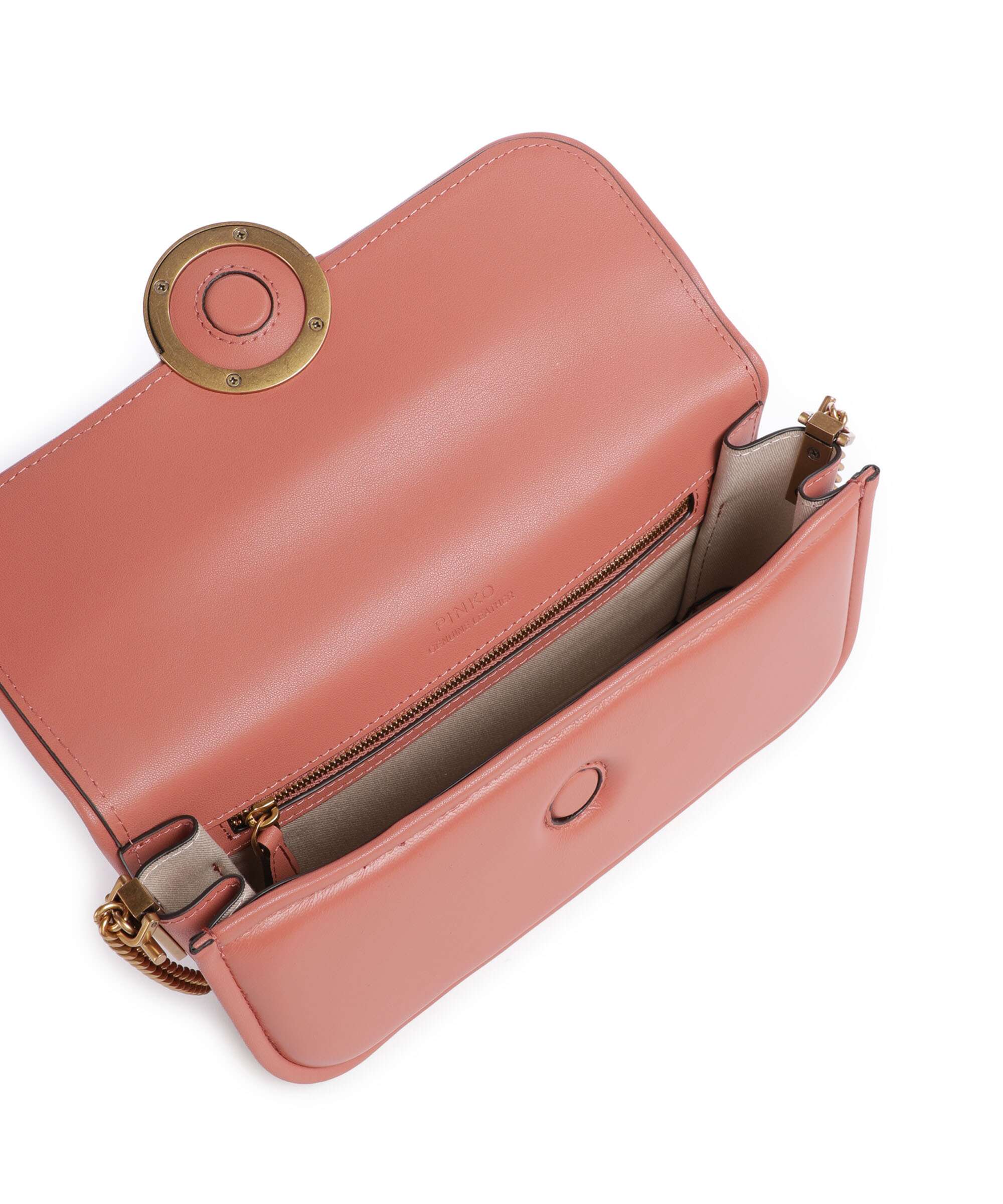 Pinko Love Box Horizontal Shoulder bag marrone aragona/antique gold - Image 7