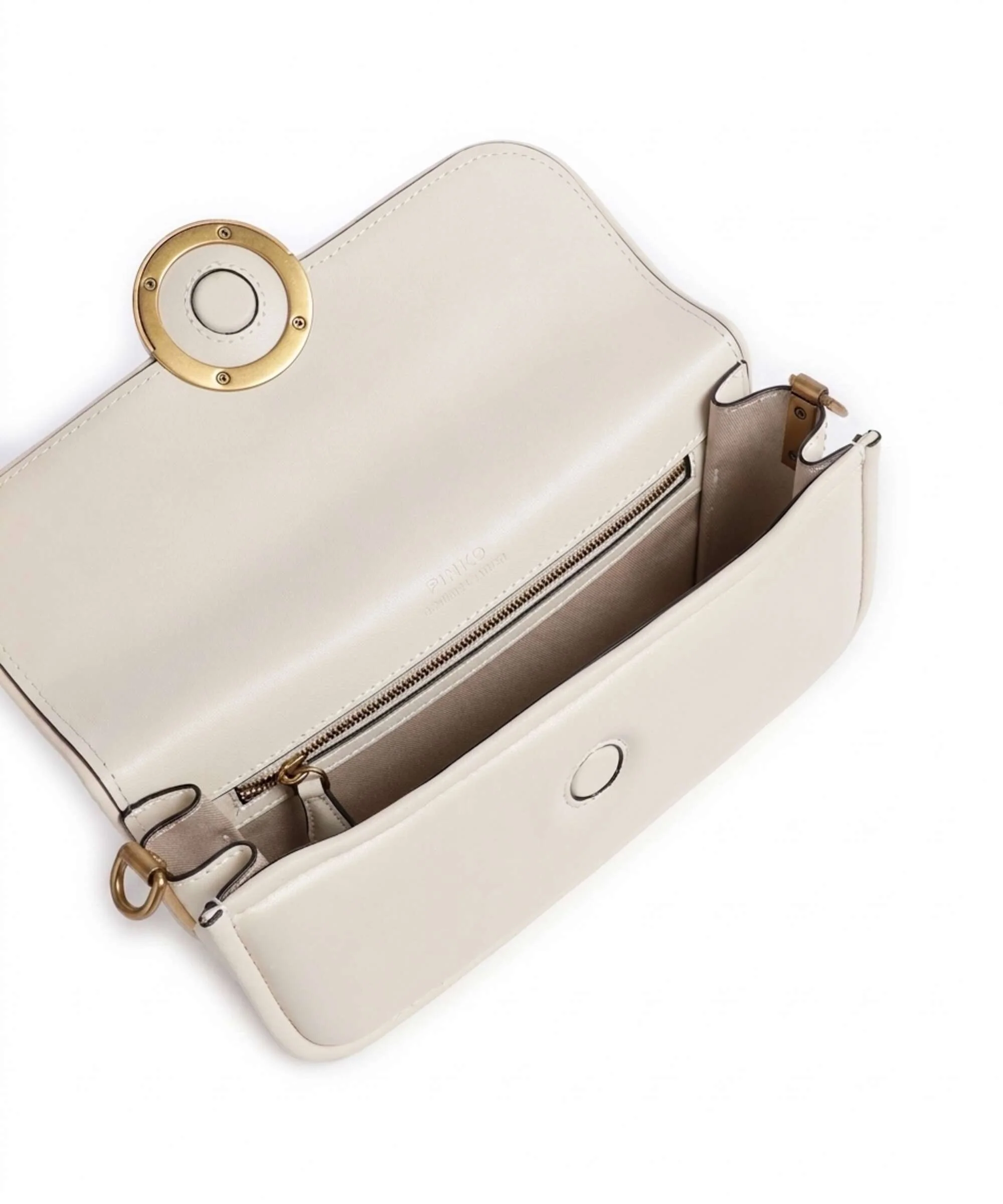 Pinko Love Box Horizontal Shoulder bag bianco seta/antique gold - Image 5