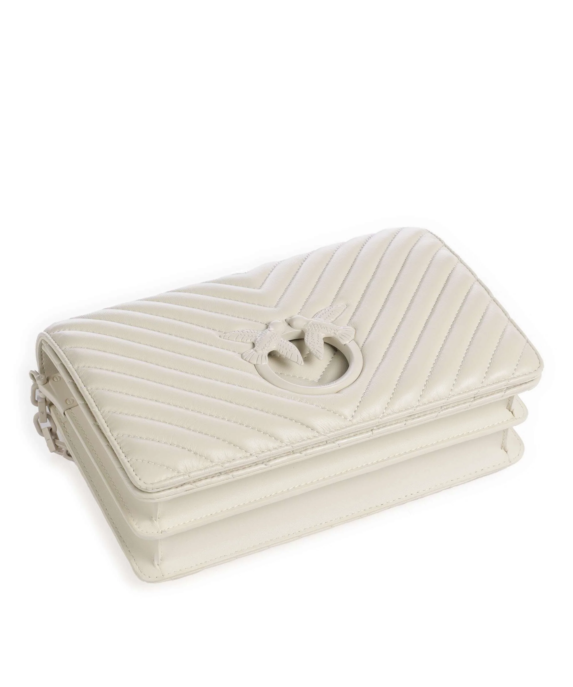 Pinko Love Click Classic Crossbody bag bianco seta - Image 5