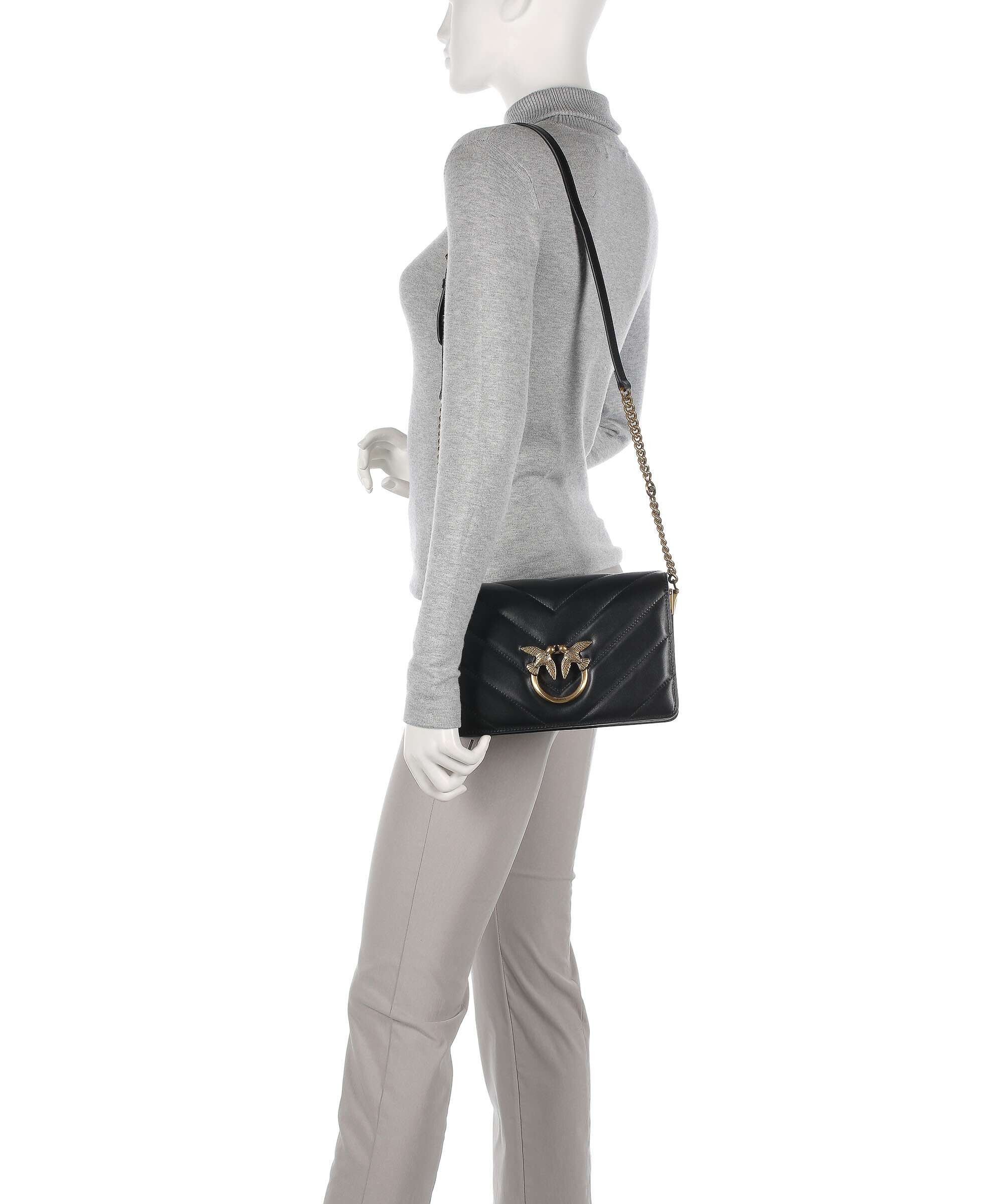 Pinko Love Click Classic Crossbody bag nero/antique gold - Image 3