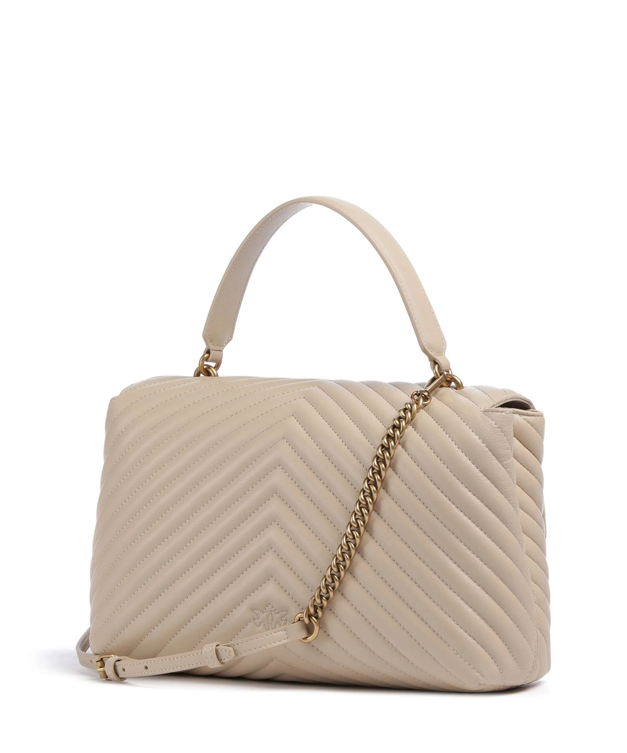 Pinko Love Lady Puff Big Handbag beige/grigio fumo/antique gold - Image 2