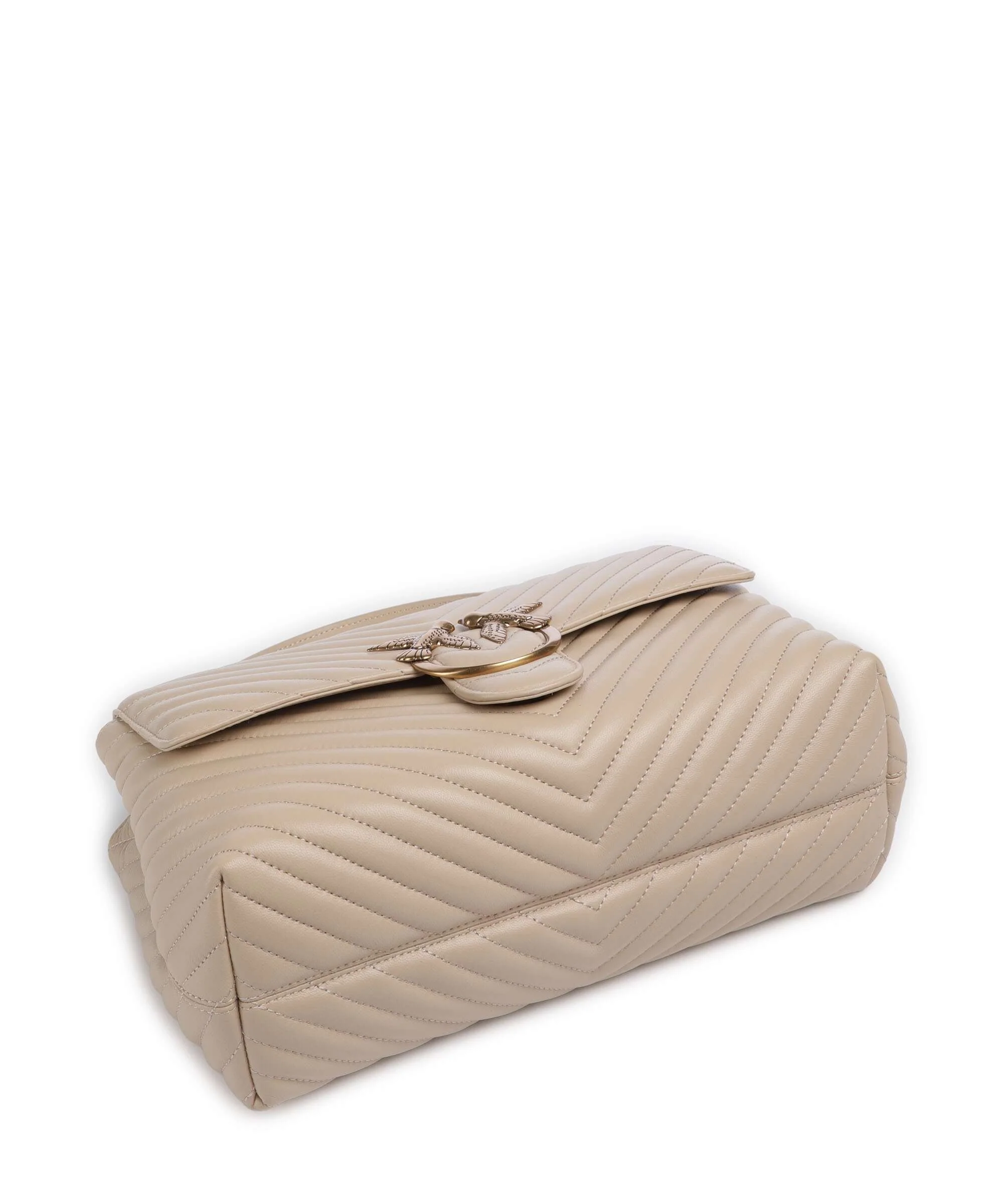 Pinko Love Lady Puff Big Handbag beige/grigio fumo/antique gold - Image 5