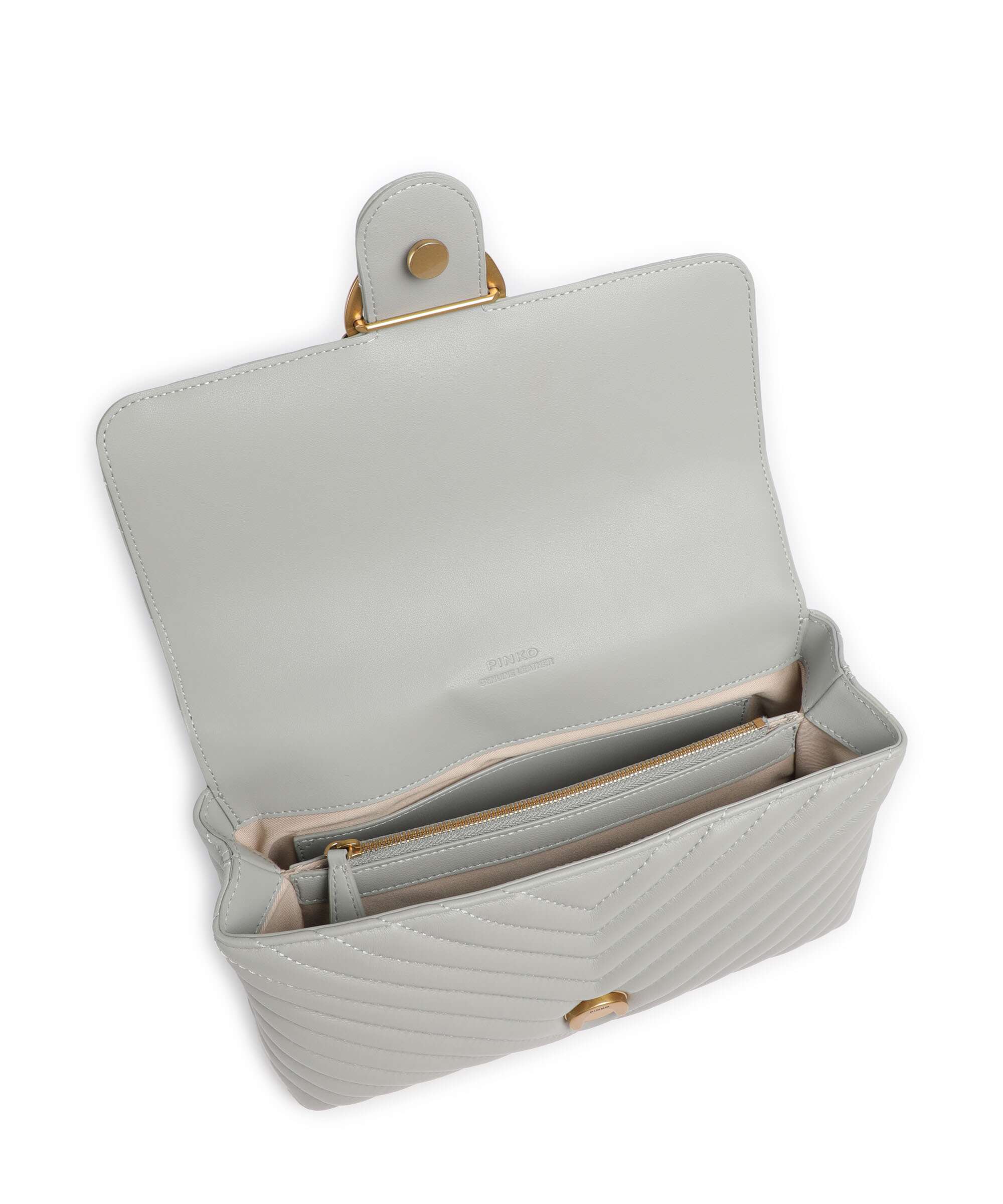 Pinko Love Lady Puff Classic Handbag grigio perla/antique gold - Image 6