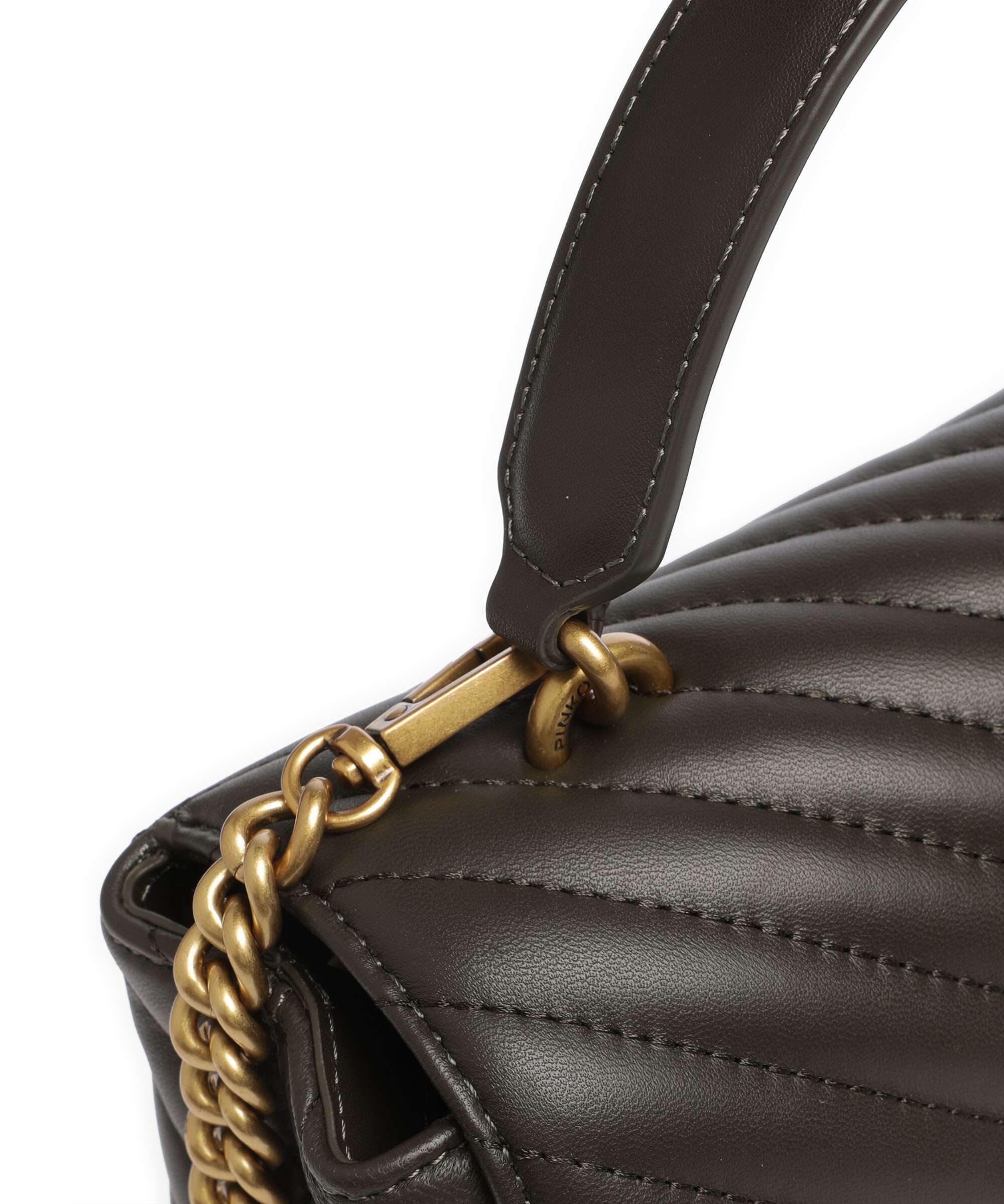 Pinko Love Lady Puff Classic Handbag verde fango/antique gold - Image 4