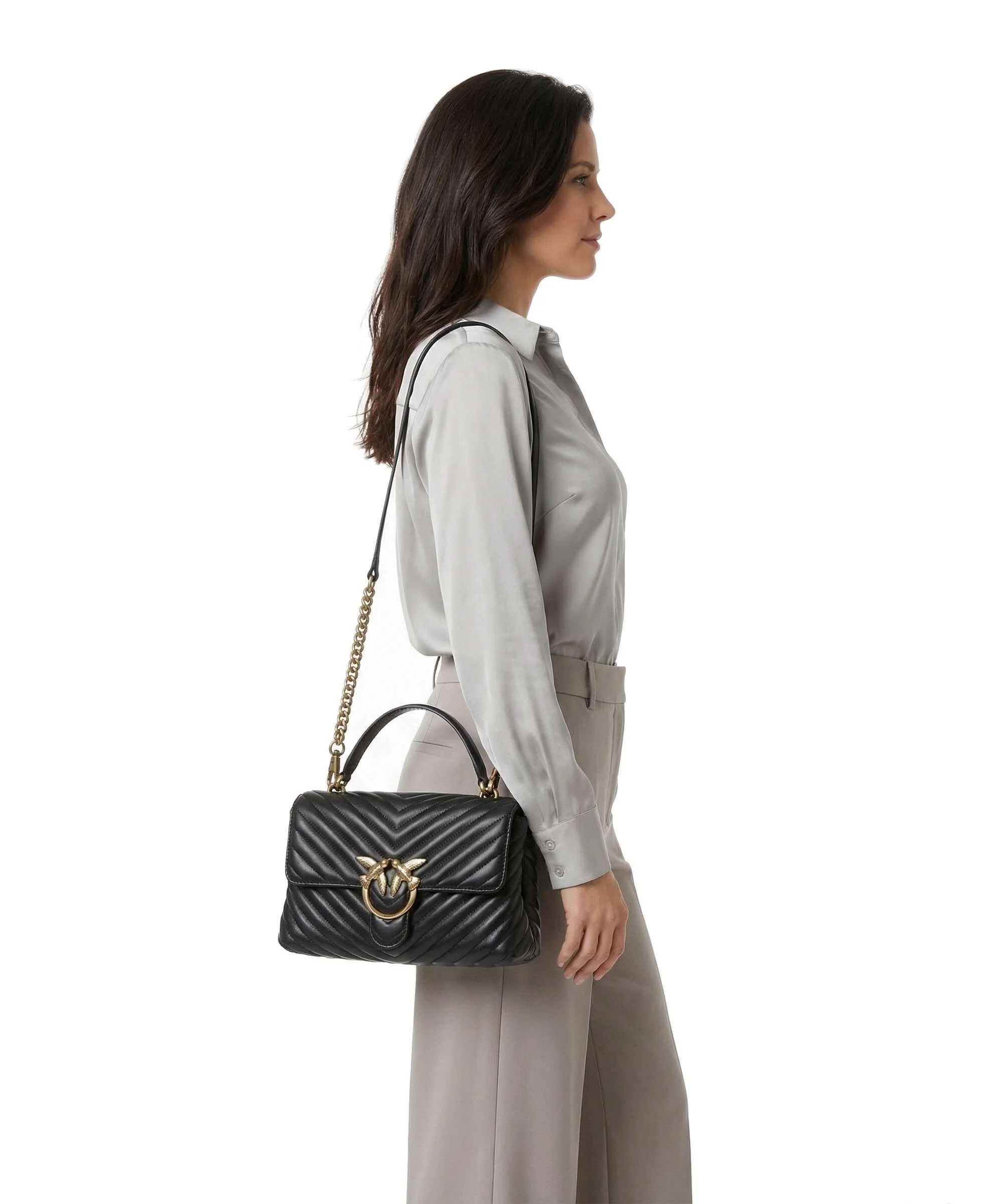 Pinko Love Lady Puff Classic Handbag nero/antique gold - Image 3