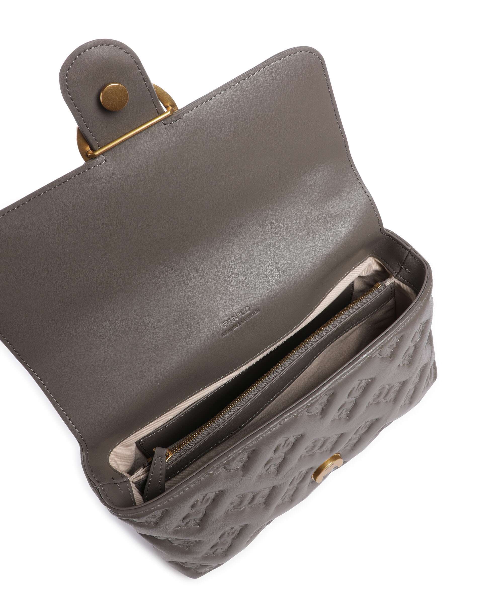 Pinko Love Lady Puff Classic Handbag grigio asfalto/antique gold - Image 7