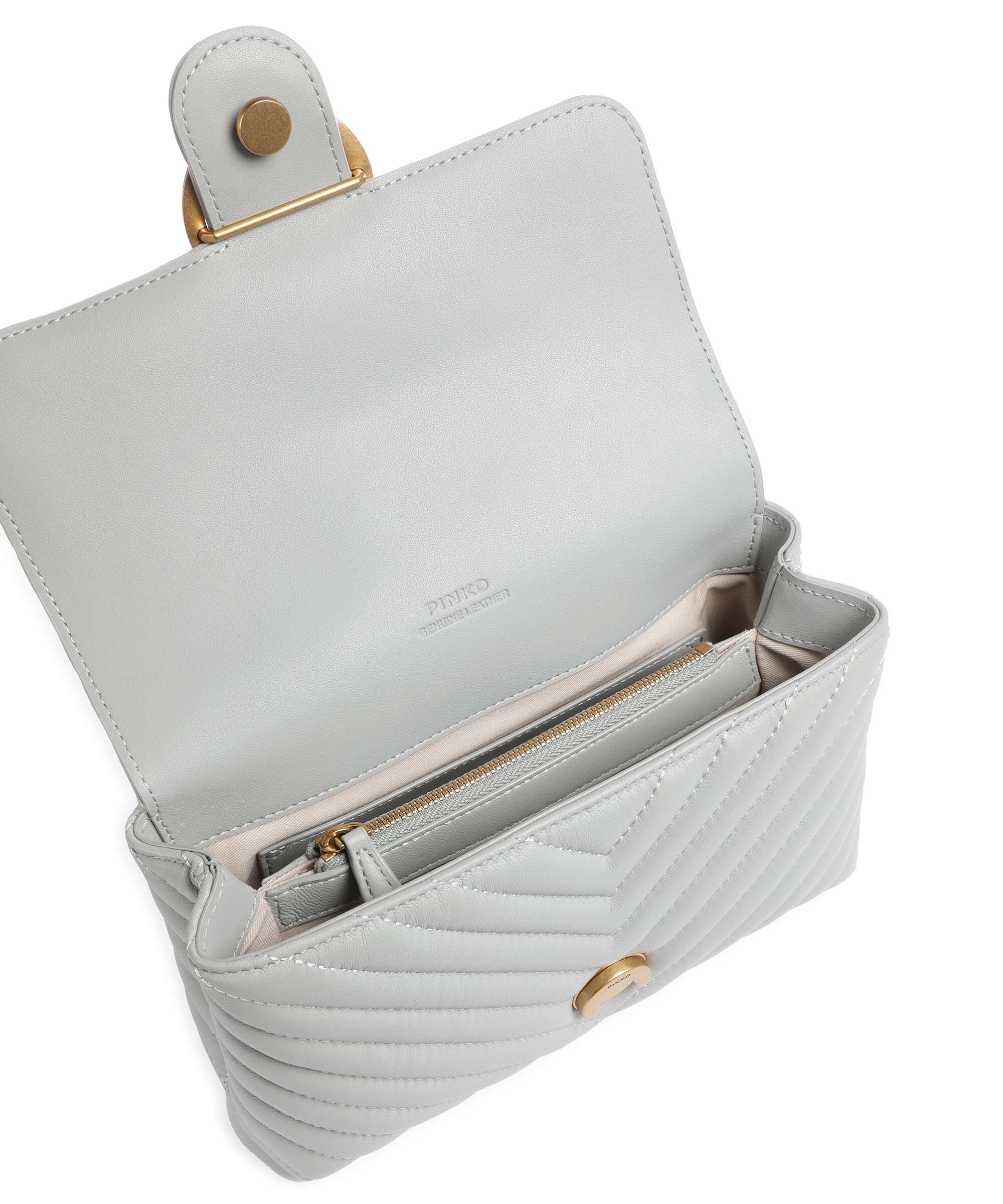 Pinko Love Lady Puff Mini Handbag grigio perla/antique gold - Image 6