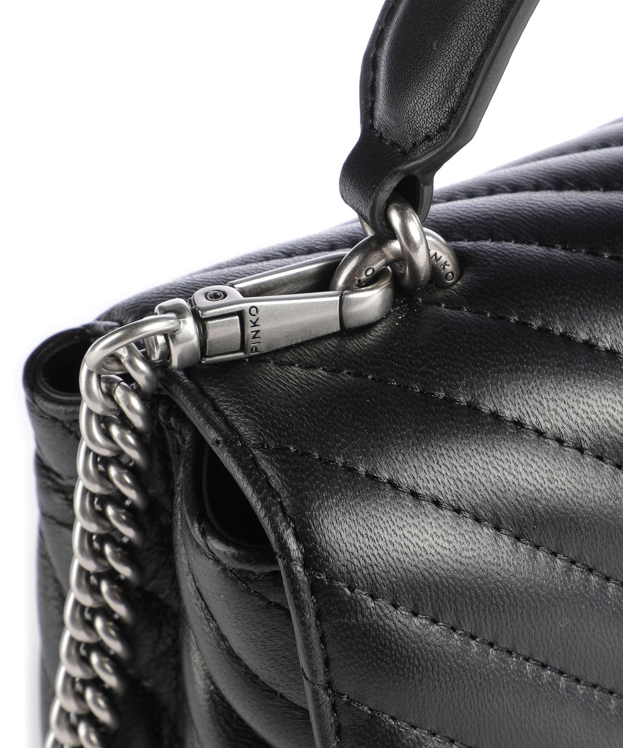 Pinko Love Lady Puff Mini Handbag nero/old silver - Image 4