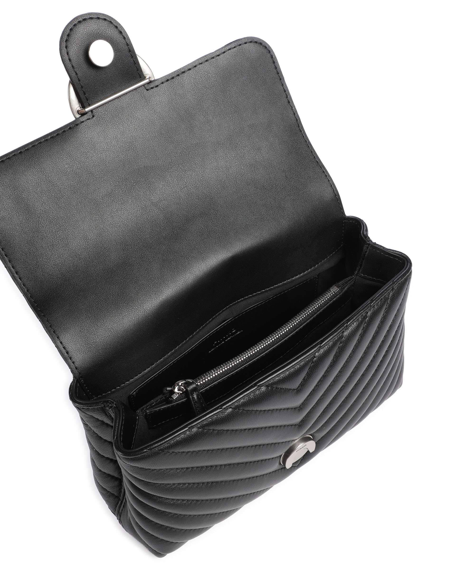 Pinko Love Lady Puff Mini Handbag nero/old silver - Image 6