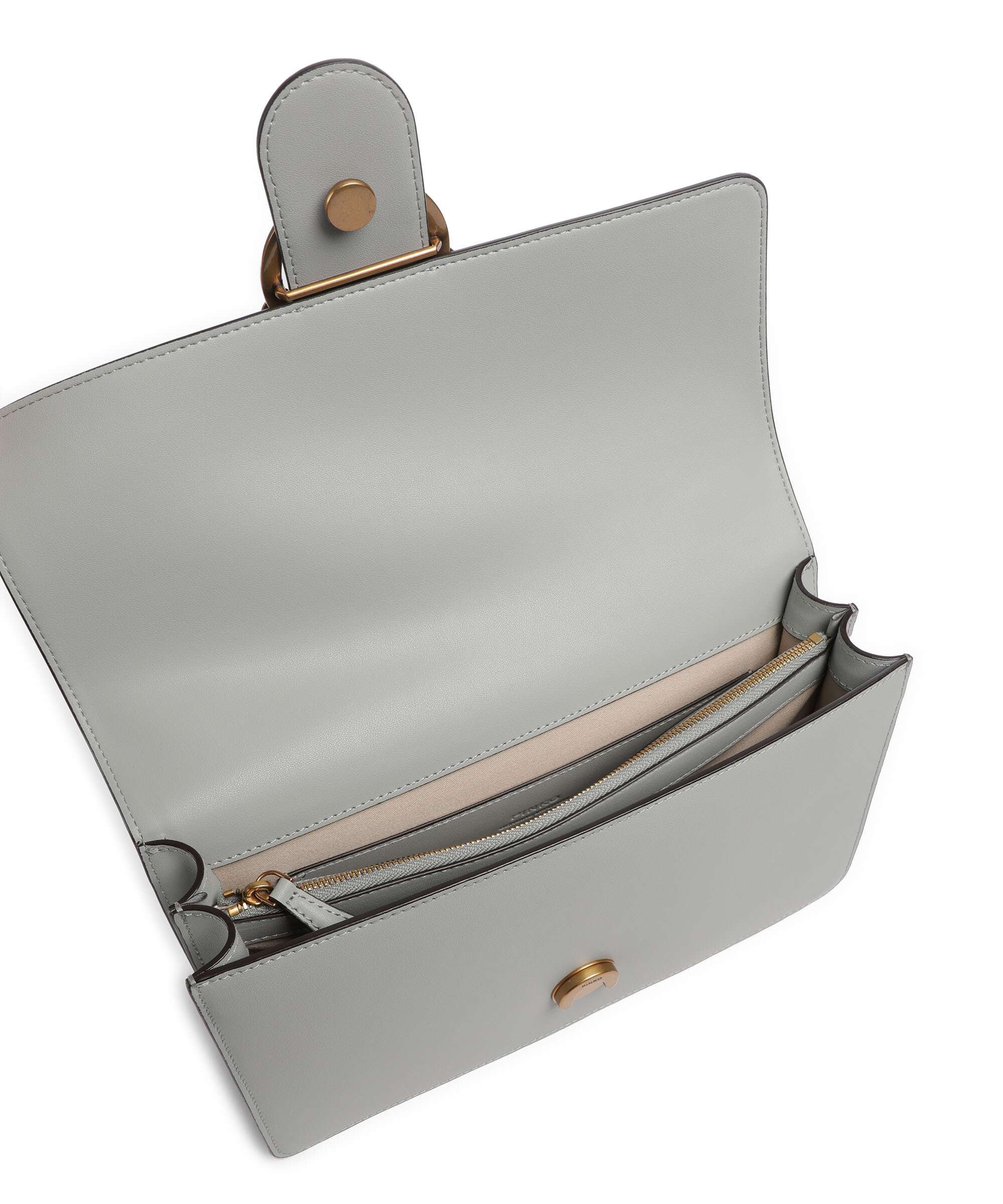 Pinko Love One Classic Crossbody bag grigio perla/antique gold - Image 6