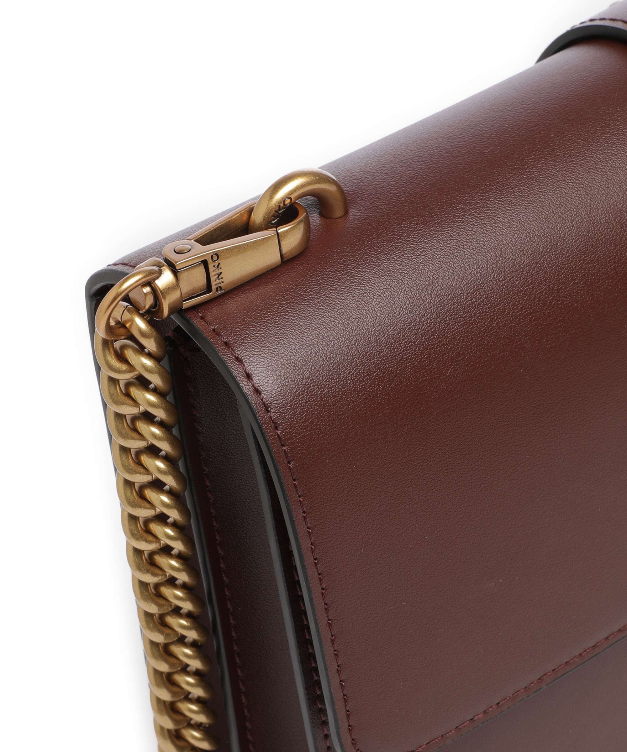 Pinko Love One Classic Crossbody bag rosso vino/antique gold - Image 4