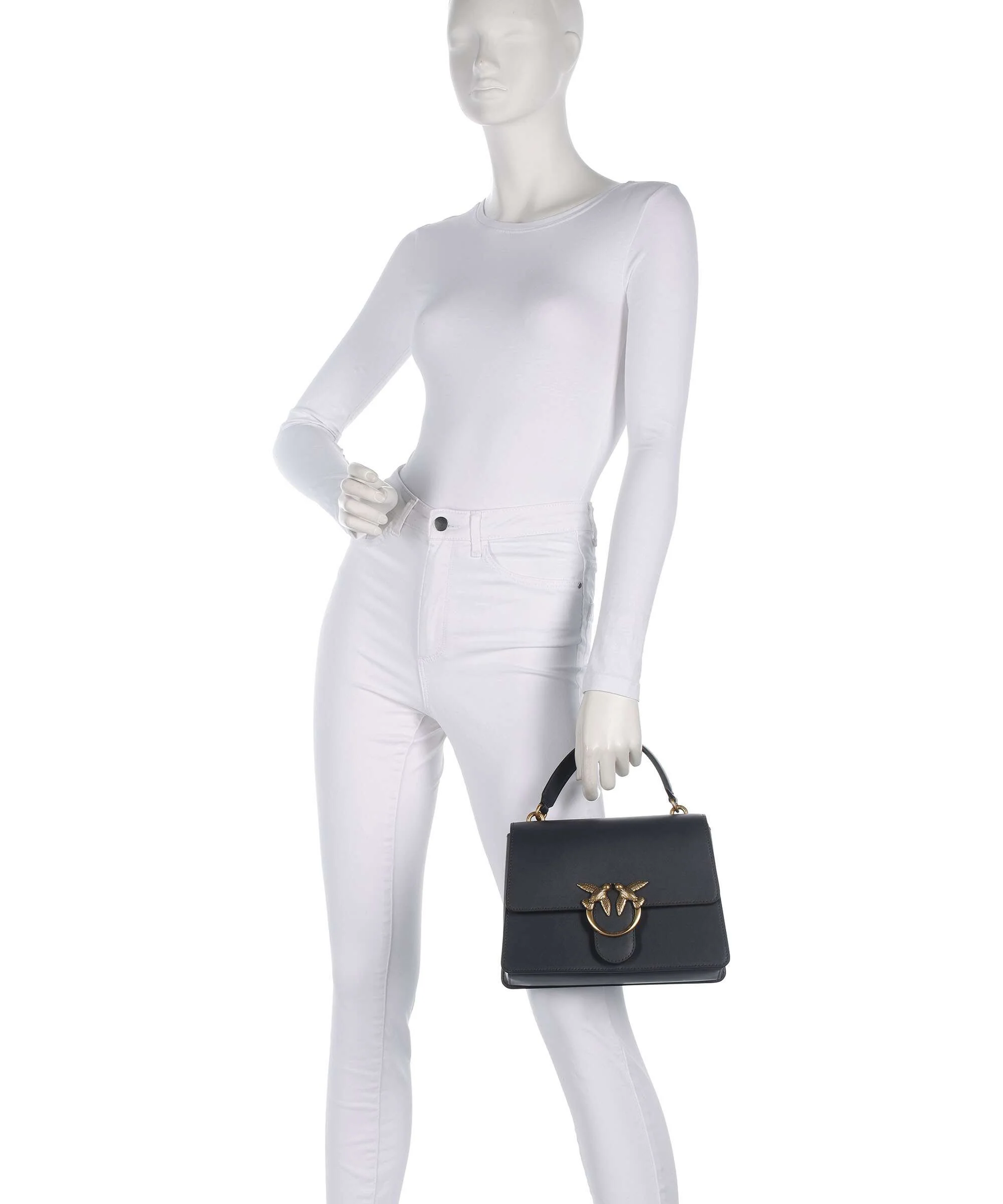 Pinko Love One Classic Handbag grigio asfalto/antique gold - Image 3